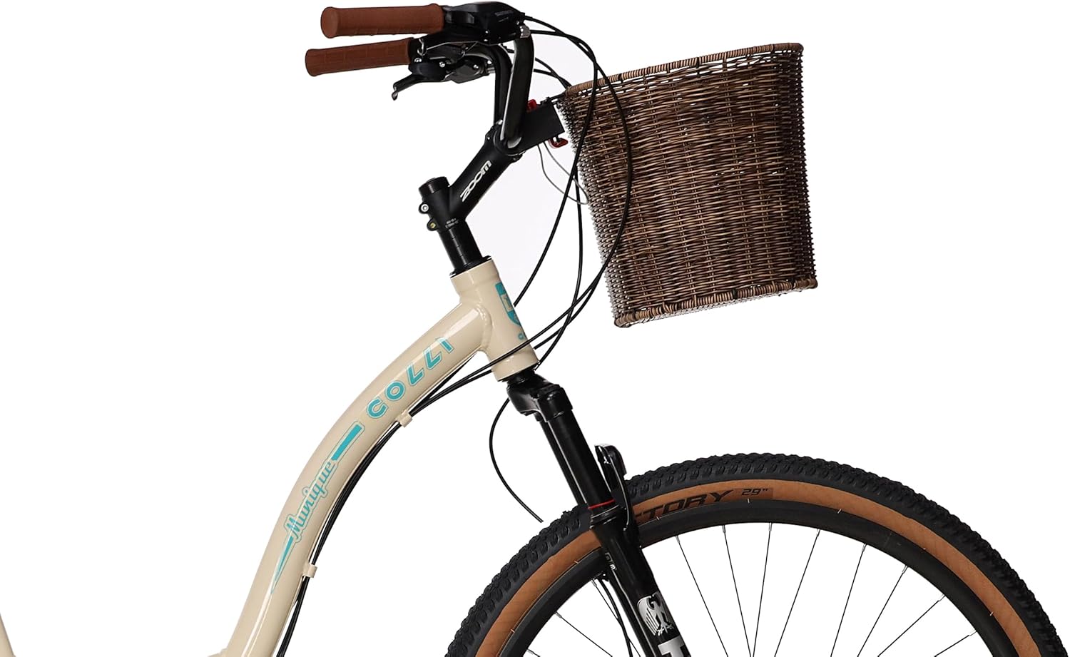 Bicicleta vista lateral, fundo branco liso.