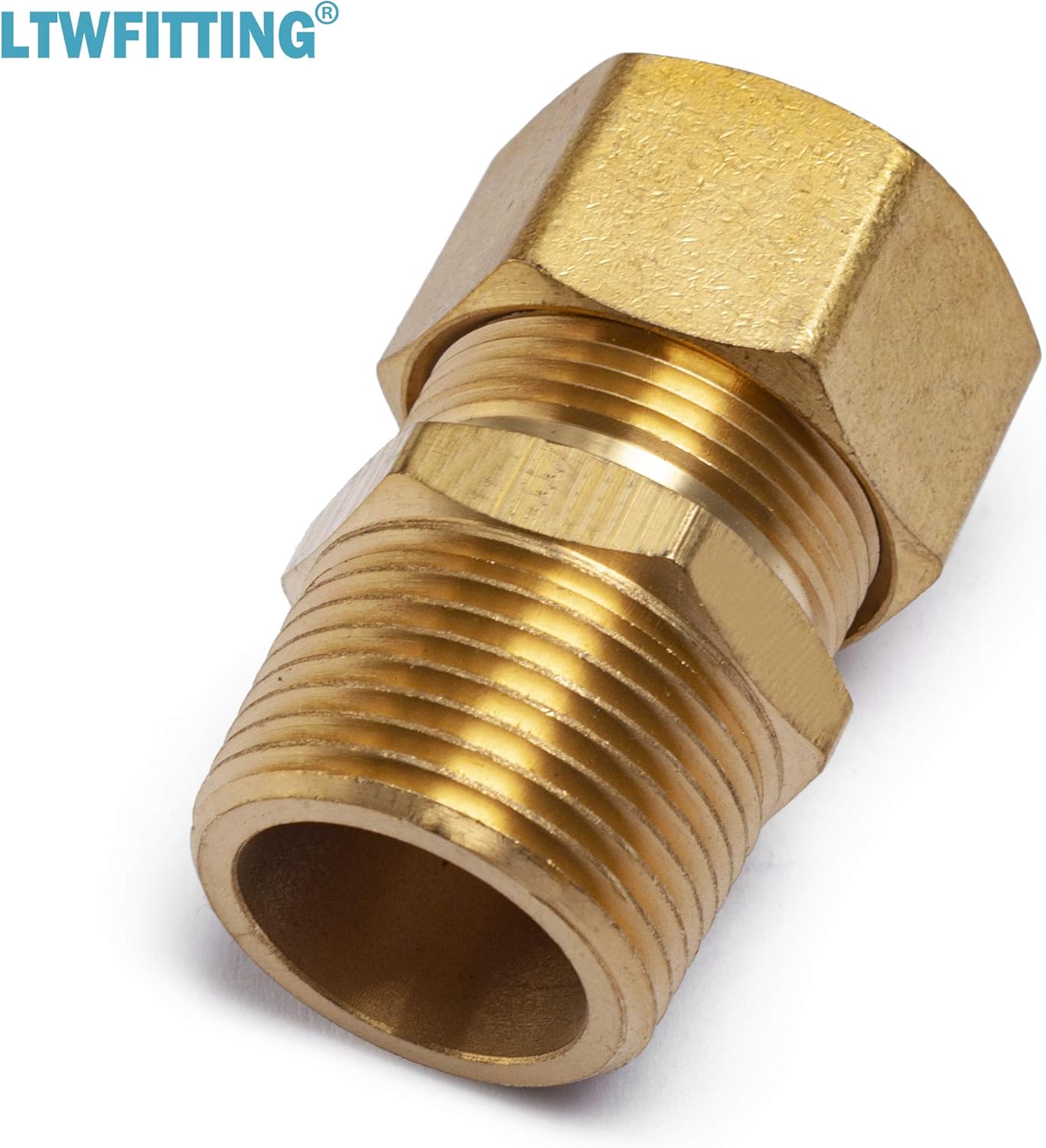 LTWFITTING Brass 3/4-Inch OD x 3/4-Inch Male NPT Compression Connector Fitting(Pack of 5)