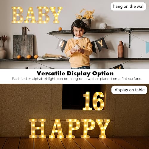 Miniatura 4 de Números LED de marquesina, pequeños números iluminados para fiesta, número iluminado de 21.8 cm con batería para cumpleaños, luz nocturna,