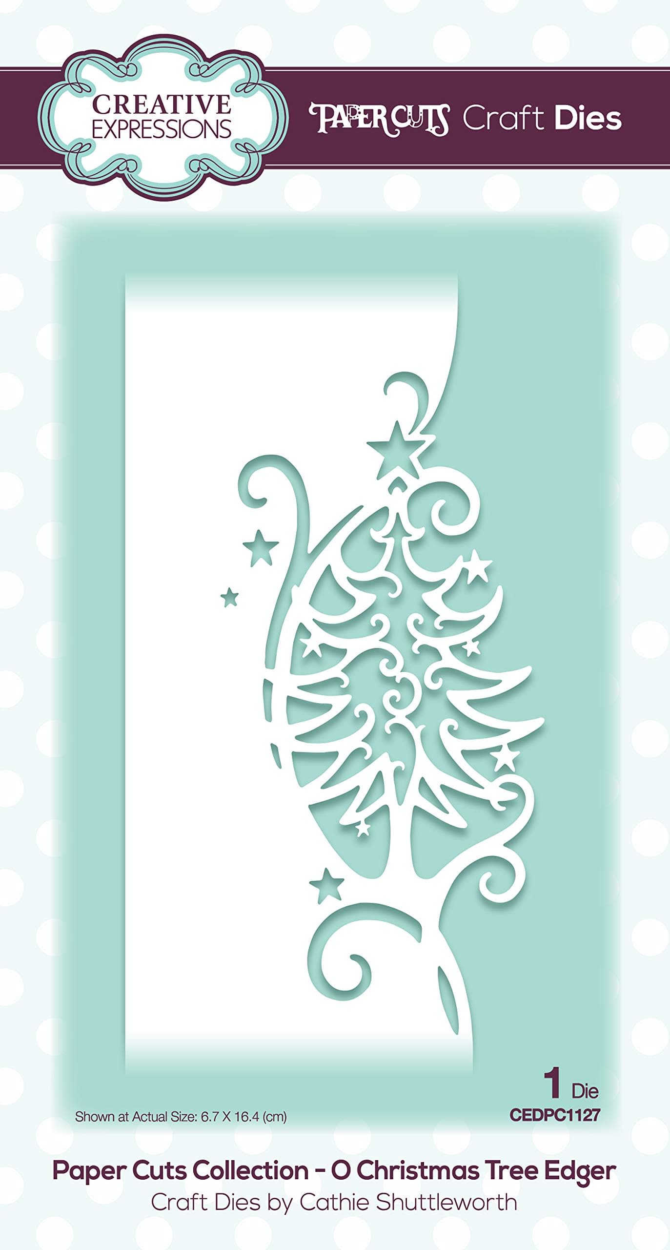 Paper Cuts Edger-O Christmas Tree-Craft Die, Metal, 6.7 x 16.4 cm