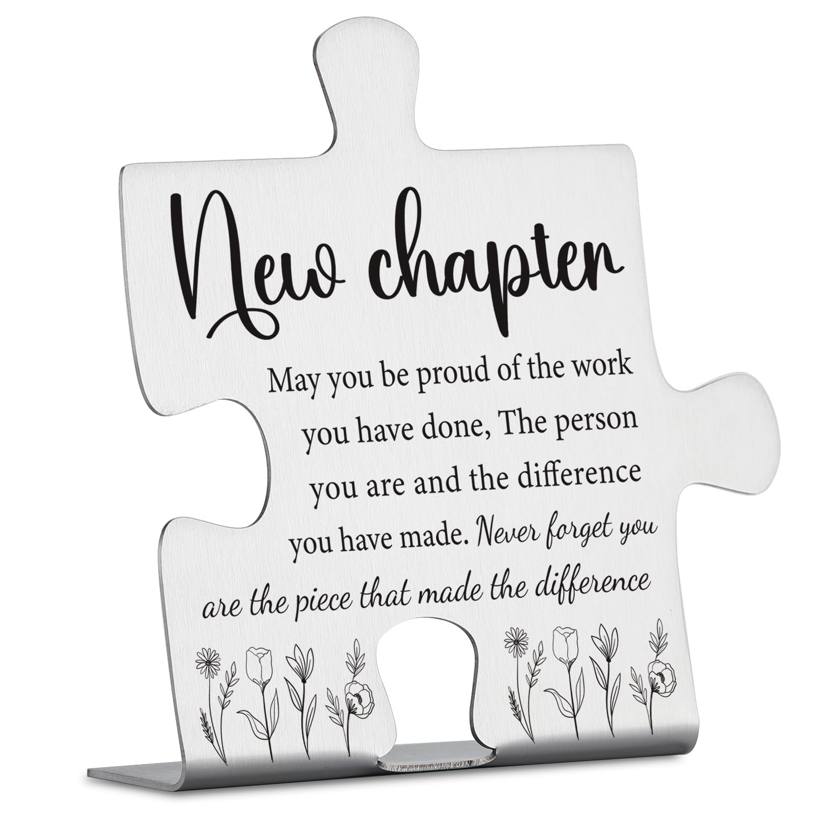 New Chapter Appreciation Gifts, Inspirational Farewell Gift for Coworkers, Employees, Teachers, Nurses, Retirement, Promotion or Going Away Puzzle Piece Decorat