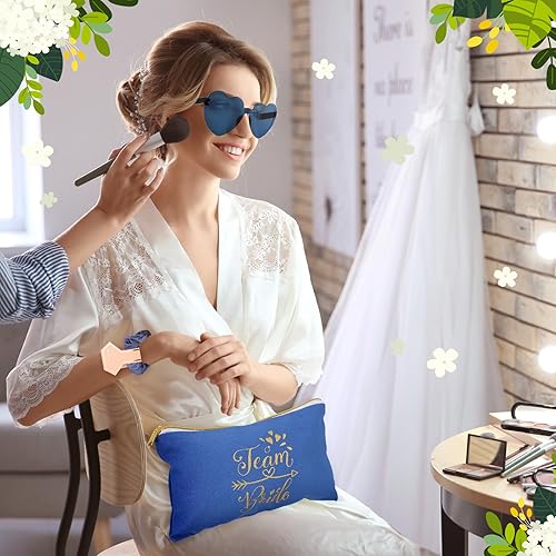 Miniatura 6 de Sweetude 27 piezas de regalo de propuesta de dama de honor, 1 bolsa de novia, 8 bolsas de novia de equipo, 9 coleteros de novia, 9 lazos para el