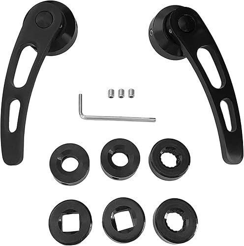 X-AVION 2 Piezas Manija Universal para Ventana de Coche Elevador Enrollador Reemplazo Elevador de Manivela Enrolladora Manijas de Ventana Aluminio