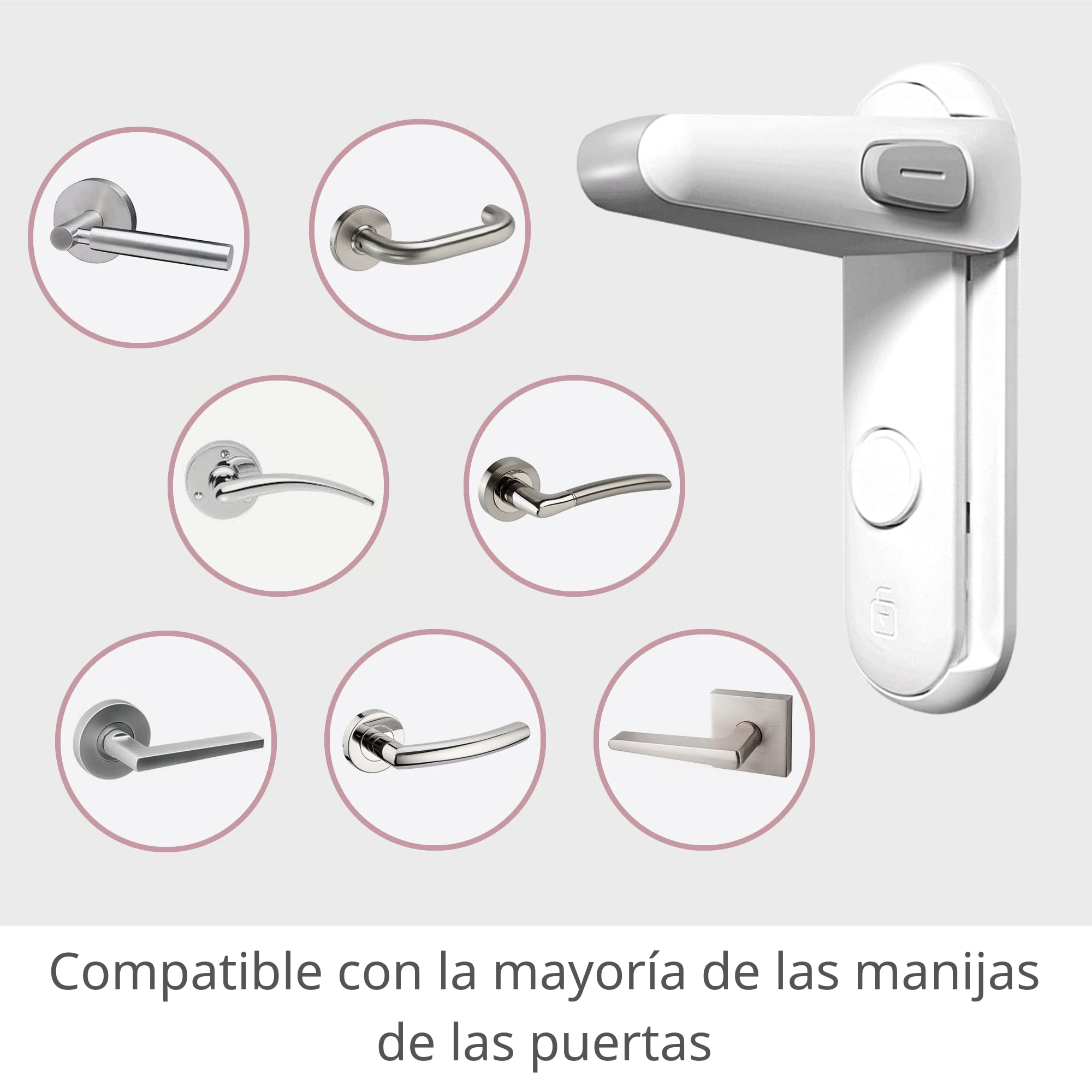 Moonybaby Cerradura de la manija de seguridad para niños, Fácil de instalar, Simple para operar, Sin herramienta, Adhesivo de alta resistencia(3M VHB), Sin residuos(2 Piezas)