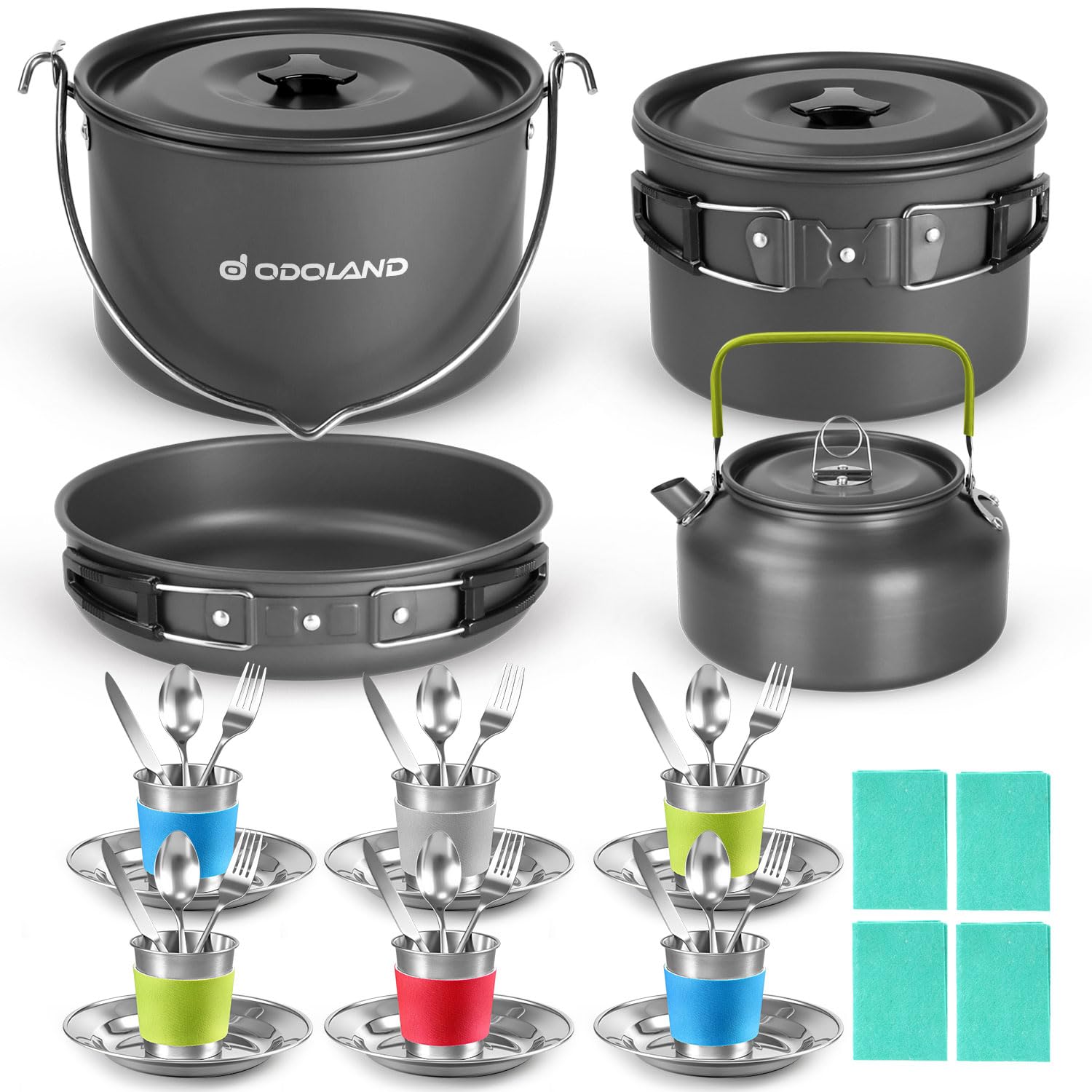 Odoland 39-Piece Camping Cookware Mess Kit