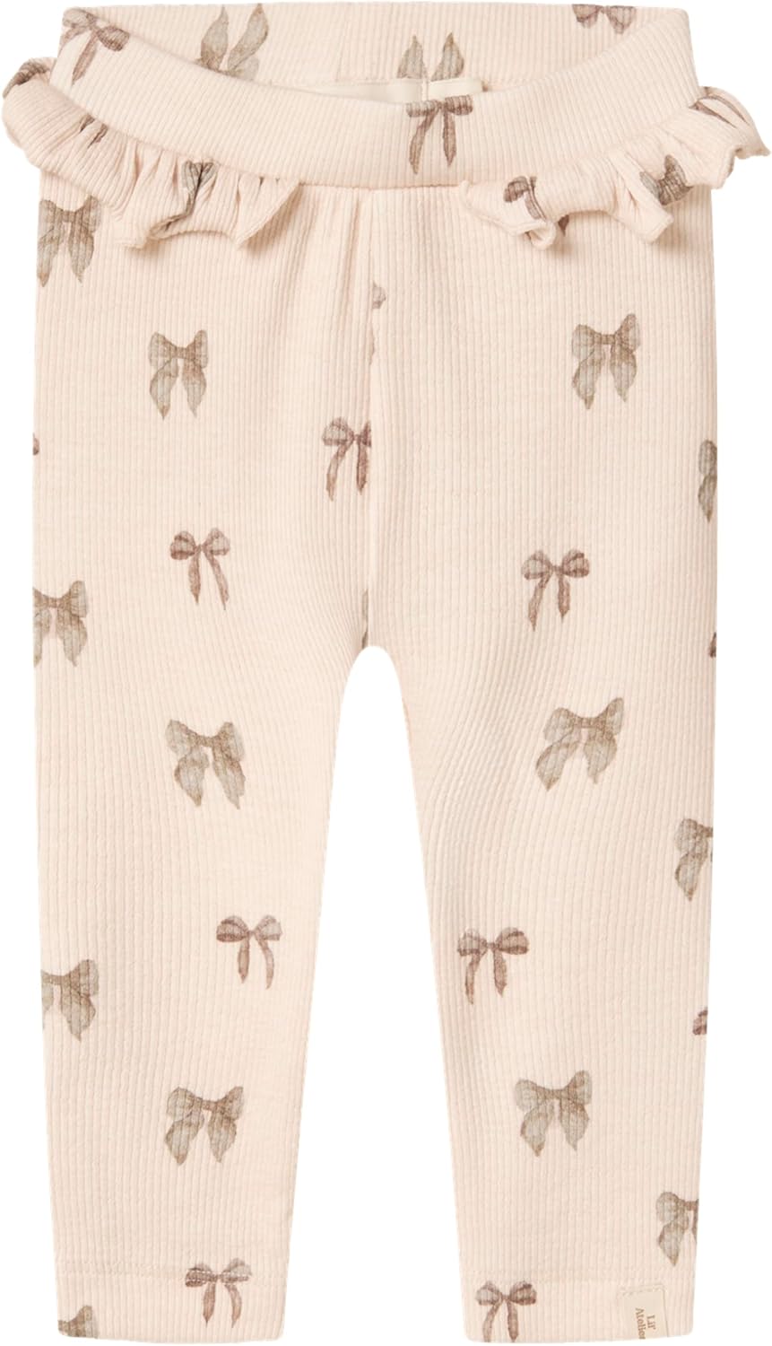 Silver Peony Bow Slim Leggings by Lil'Atelier