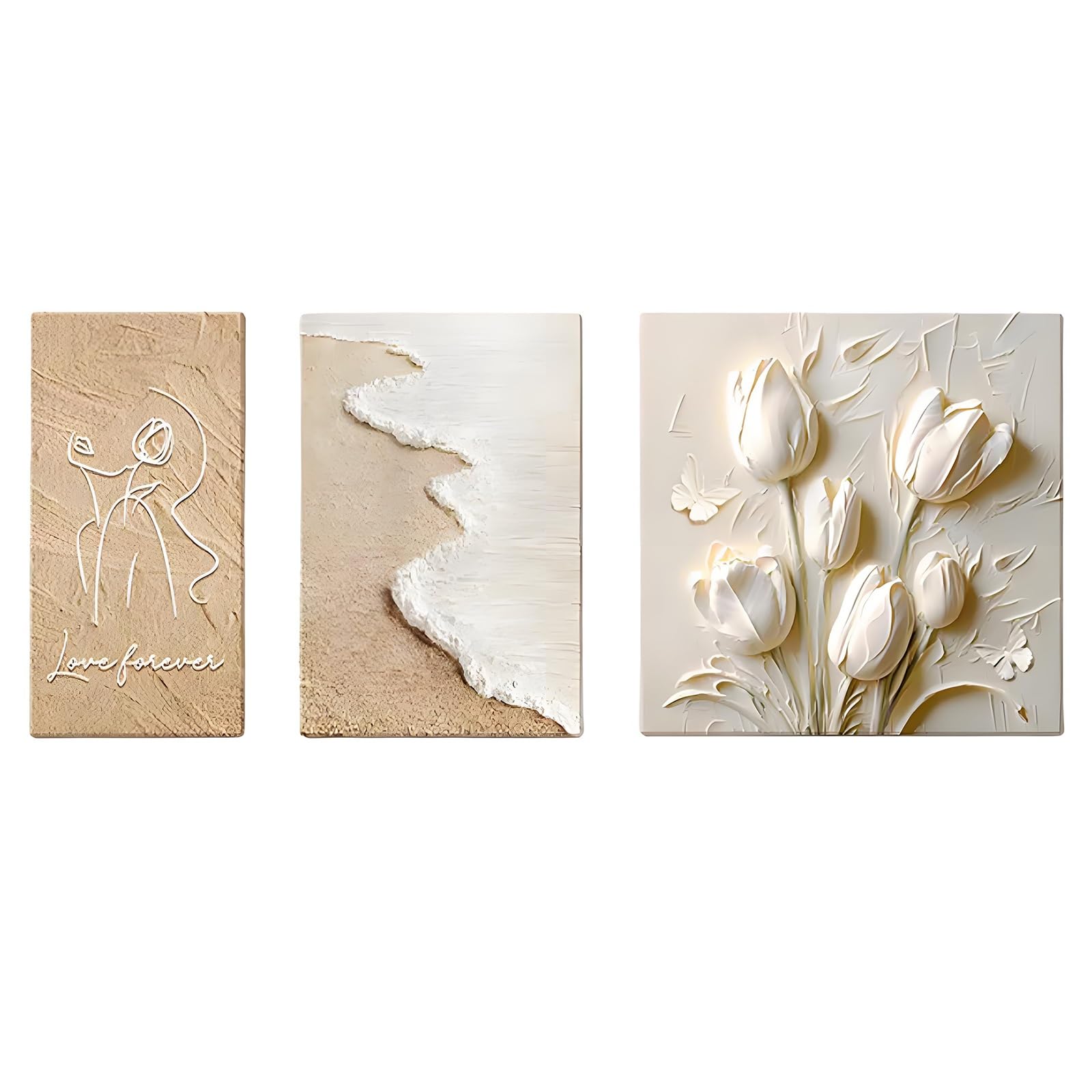 Art mural abstrait et peinture decorative florale de plage non encadree