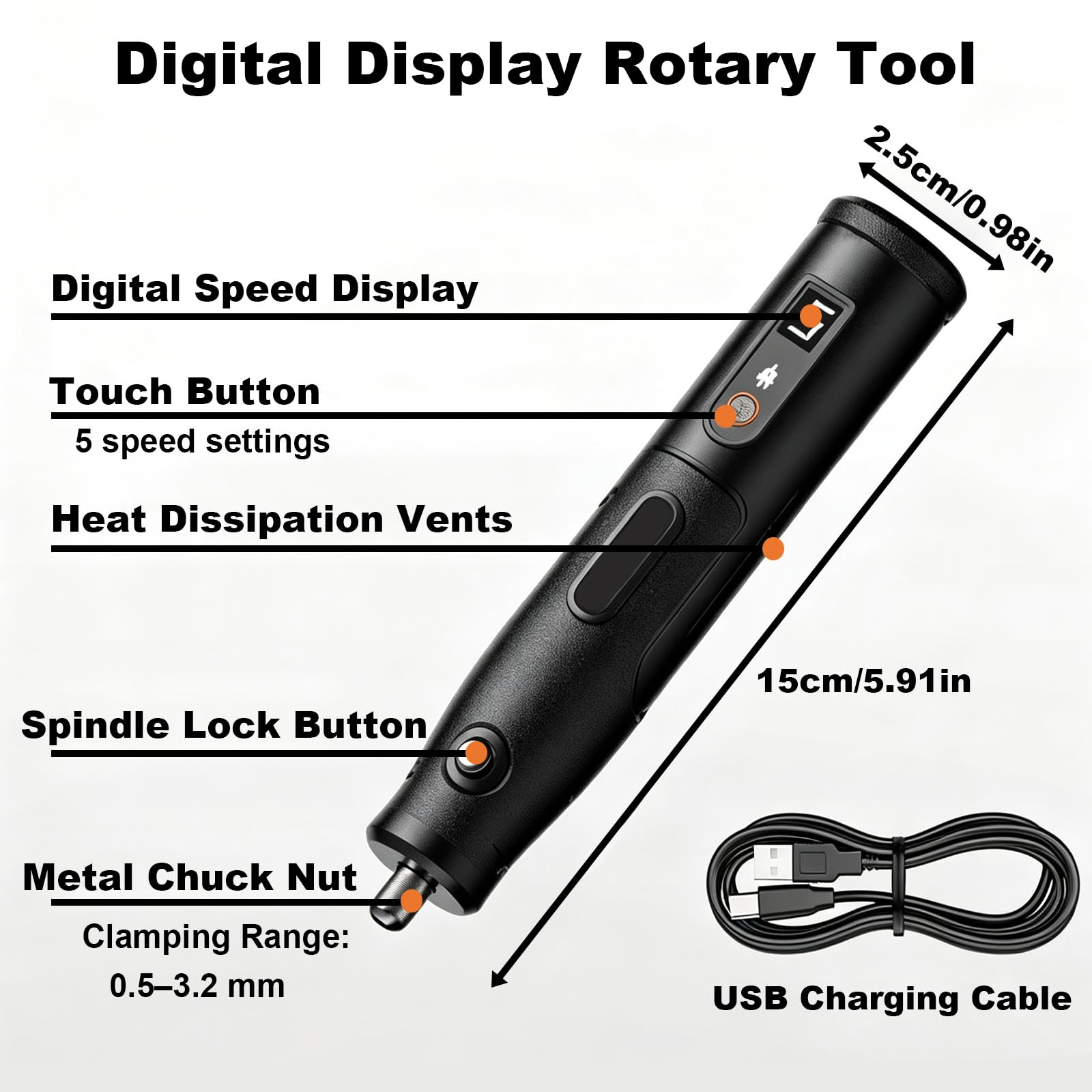 Utensile Rotativo Senza Cavo con Fessure Dissipative di Calore