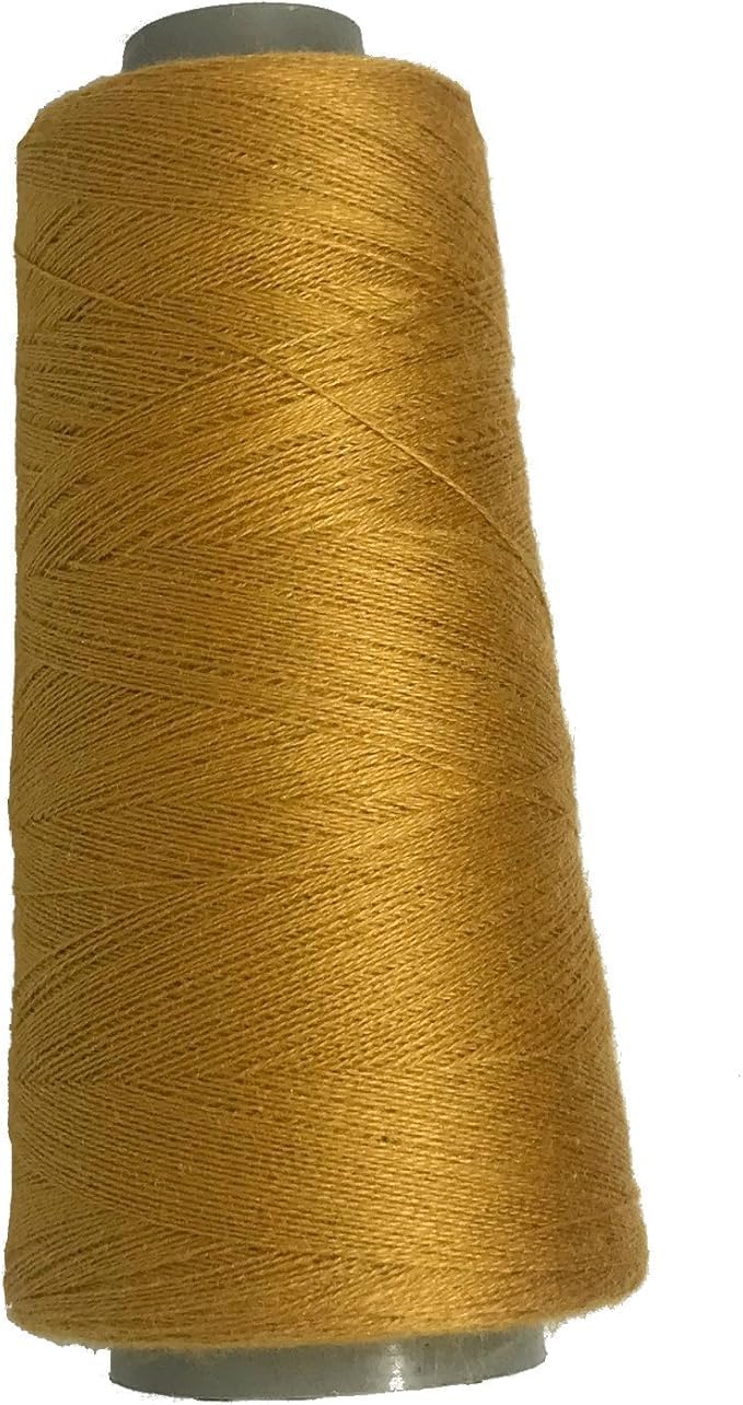 Knitsilk Ultra-Fine Silk Viscose Blend Yarn – 2/60NM, 50g Cone | Mustard | Shiny, Smooth & Strong Thread for Embroidery, Jewelry Making, Sewing & Needlecraft | 2Count x 50gm | 2Ply 1400+ Yards |