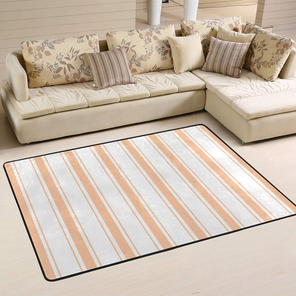Tapis à rayures verticales facile à nettoyer Ruchen grand tapis résistant pour salle à manger