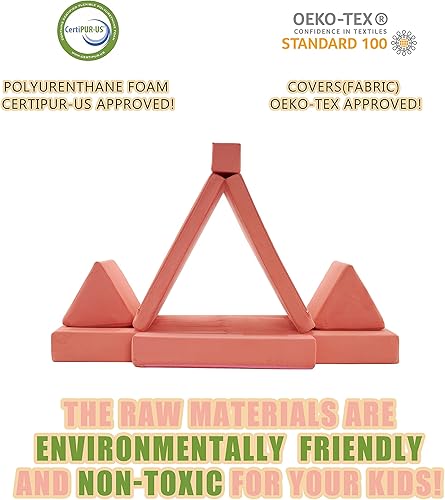 Miniatura 34 de jela Sofá de juego para niños, tamaño extendido, 8 piezas para la familia, sofá modular de espuma para niños y adultos, juego de casa de juegos para