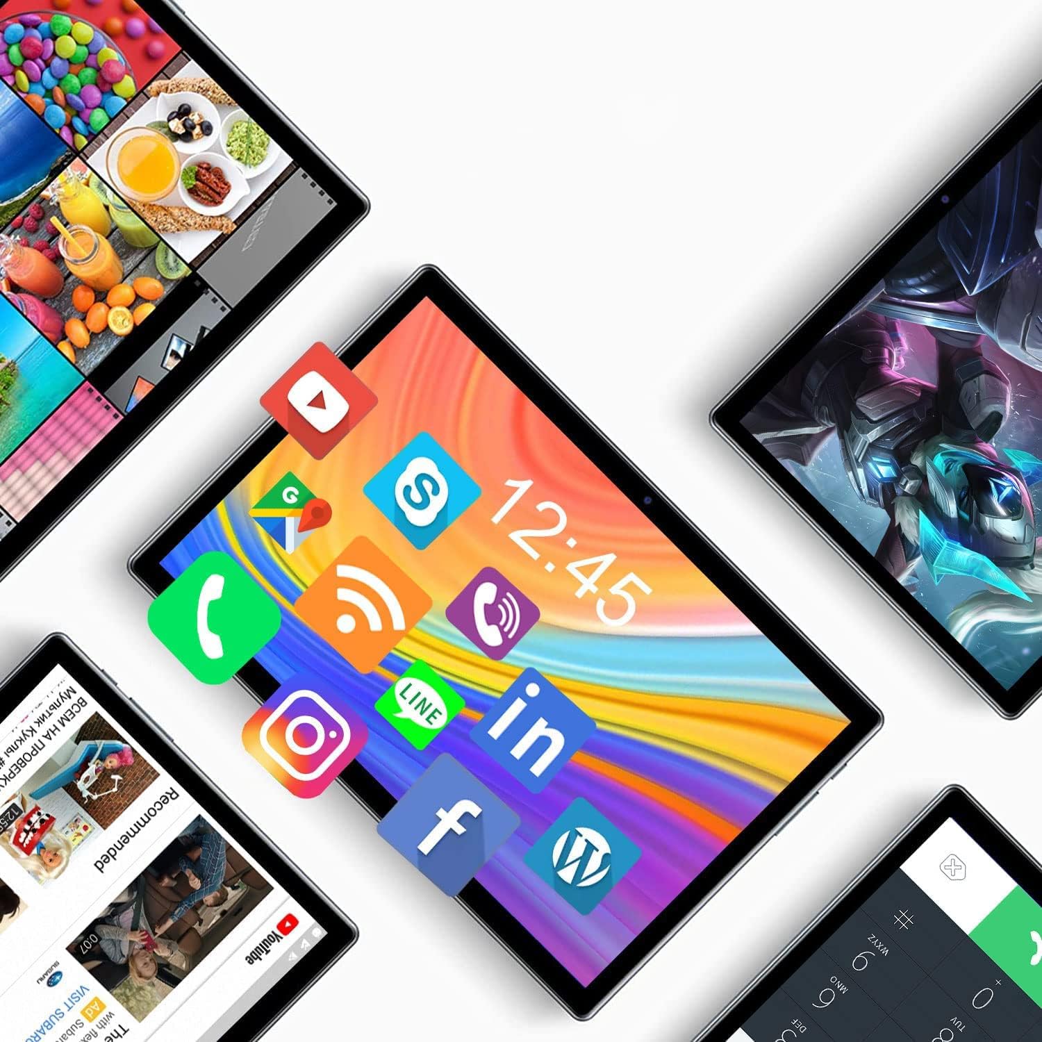 Tablet 10 Pollici 1920x1200 IPS 8 Core 2.0GHz 6GB RAM+64GB ROM(TF 512GB) 2 in 1 in offerta 4G LTE/SIM/5G WiFi/BT4.3/7000mAh/ 8MP Camera/Face ID/GPS/OTG/Type-C/Headphone Jack/Metal-2024 Argento Tablet 10 Pollici 1920x1200 IPS 8 Core 2.0GHz 6GB RAM+64GB ROM(TF 512GB) 2 in 1 in offerta 4G LTE/SIM/5G WiFi/BT4.3/7000mAh/ 8MP Camera/Face ID/GPS/OTG/Type-C/Headphone Jack/Metal-2024 Argento