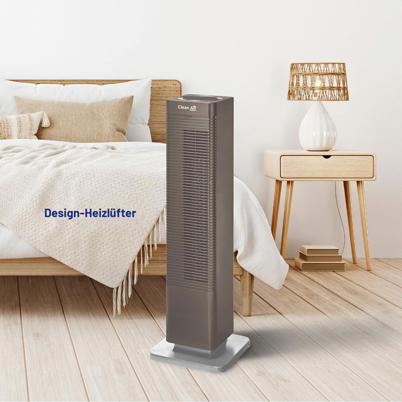 Clean Air Optima CA-904 Smart 2in1 Design Heizlüfter Heizen Kühlen 1000/2000 Watt Digitaler Thermostat 15-35°C Oszillation 80º bis 40m²/100 m³ Kupfer