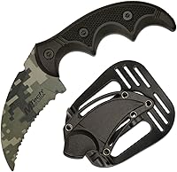 Vista 1 de MTECH USA - Fixed Blade Knife - Fully Serrated Stainless Steel Hawkbill Blade, Matte Aluminum Handle w/Textured G10 Insert, Includes Tactical Paddle