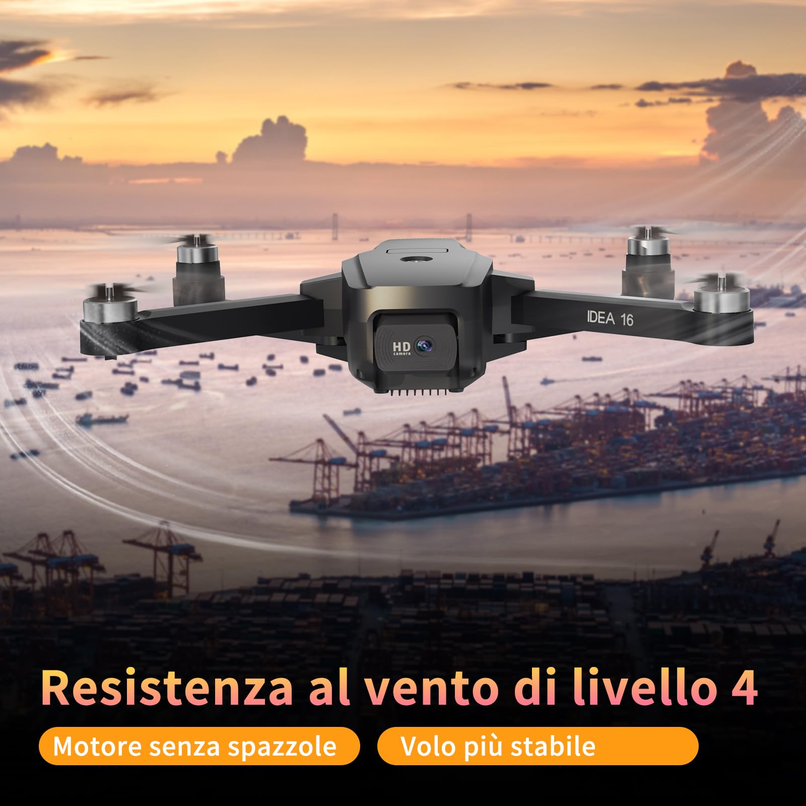 Drone con Telecamera 4K, Motore Brushless Resistenza al Vento Livello 4 Trasmissione WiFi 5G Droni con 2 Telecamere per Adulti Principianti Quadcopter RC 30 Minuti di Volo