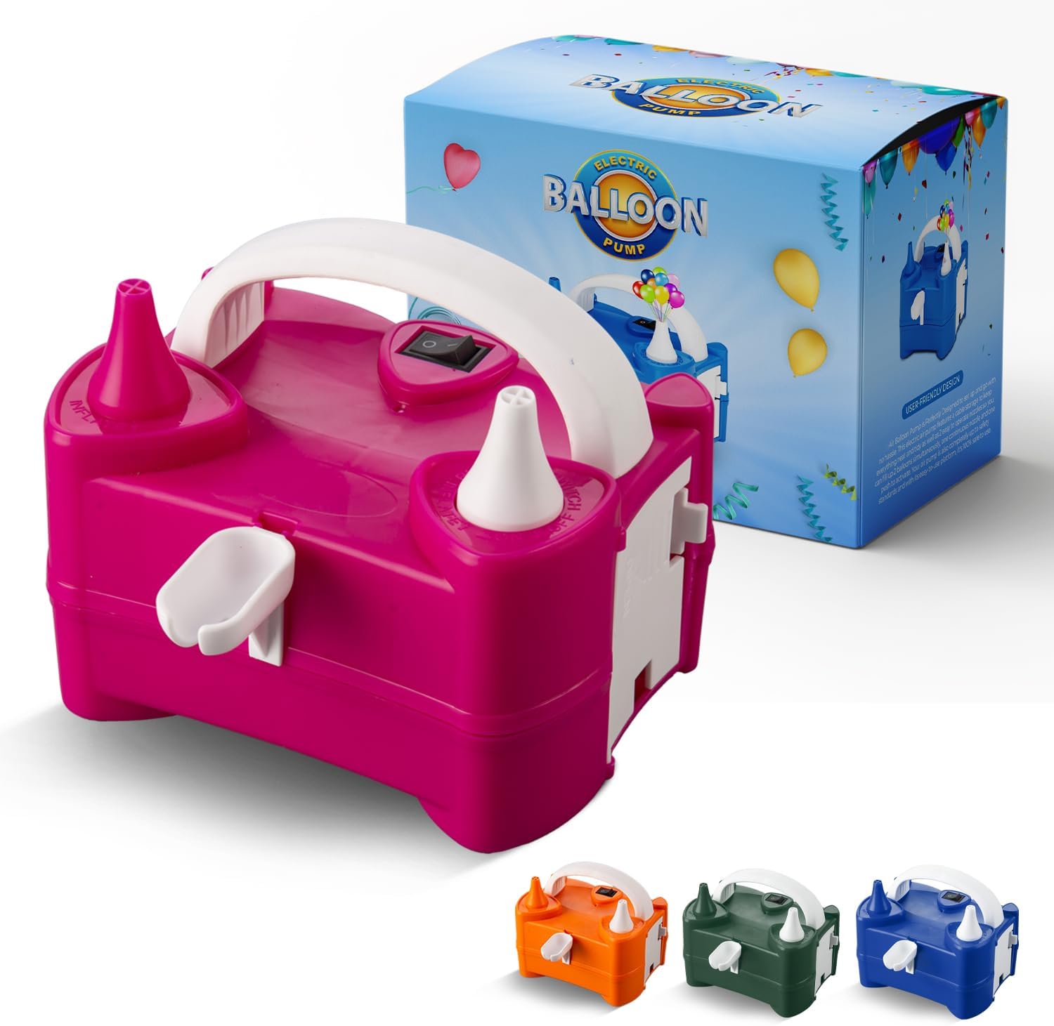 K-MART Electric Balloon Pump UK, Portable Dual Nozzle Balloon Inflator 220v-240v 600w, Air Balloon Pump for Outdoor Recreations