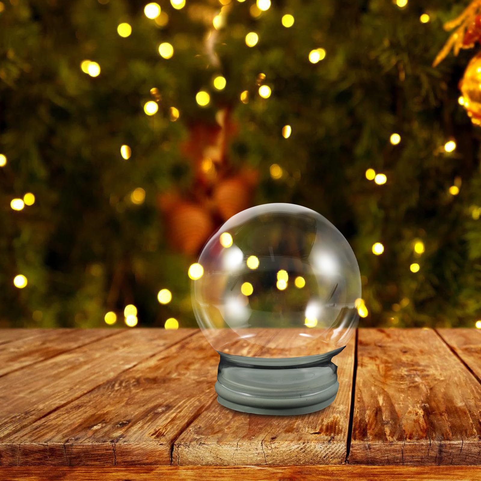 Toyvian 2 Piezas Globo de Nieve de Vidrio Transparente Vacío con Tapa de | Reutilizable, Diseño Engrosado y Fácil de Limpiar, Decoración Navideña para Hogar y Manualidades Año tras Año