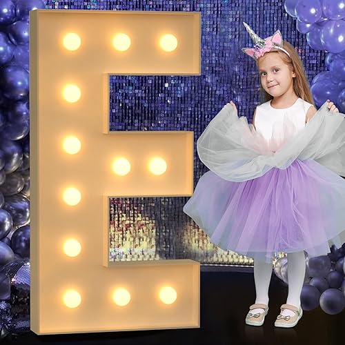 Miniatura 156 de Números iluminados grandes de 4 pies, números de marquesina 2 para decoraciones de cumpleaños de 21 para niños y niñas, números gigantes iluminados