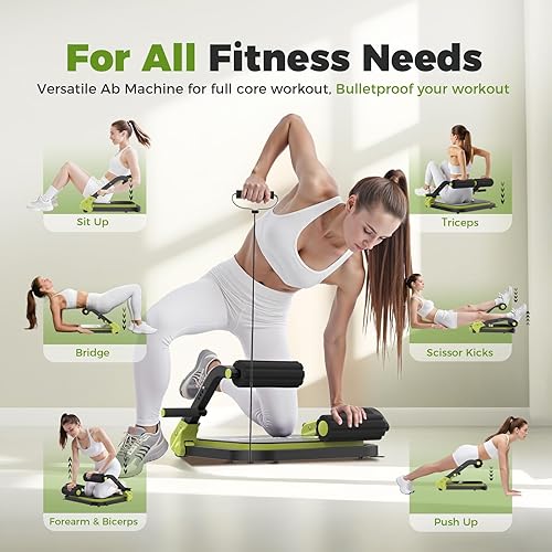 Miniatura 2 de Ab Machine,Sit Up Exercise Equipment& Core Machine, Workout Equipment,Adjustable Ab Trainer with 3 Resistance Levels and Removable Auxiliary