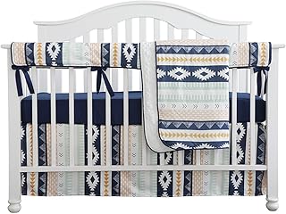 blue and gray crib bedding