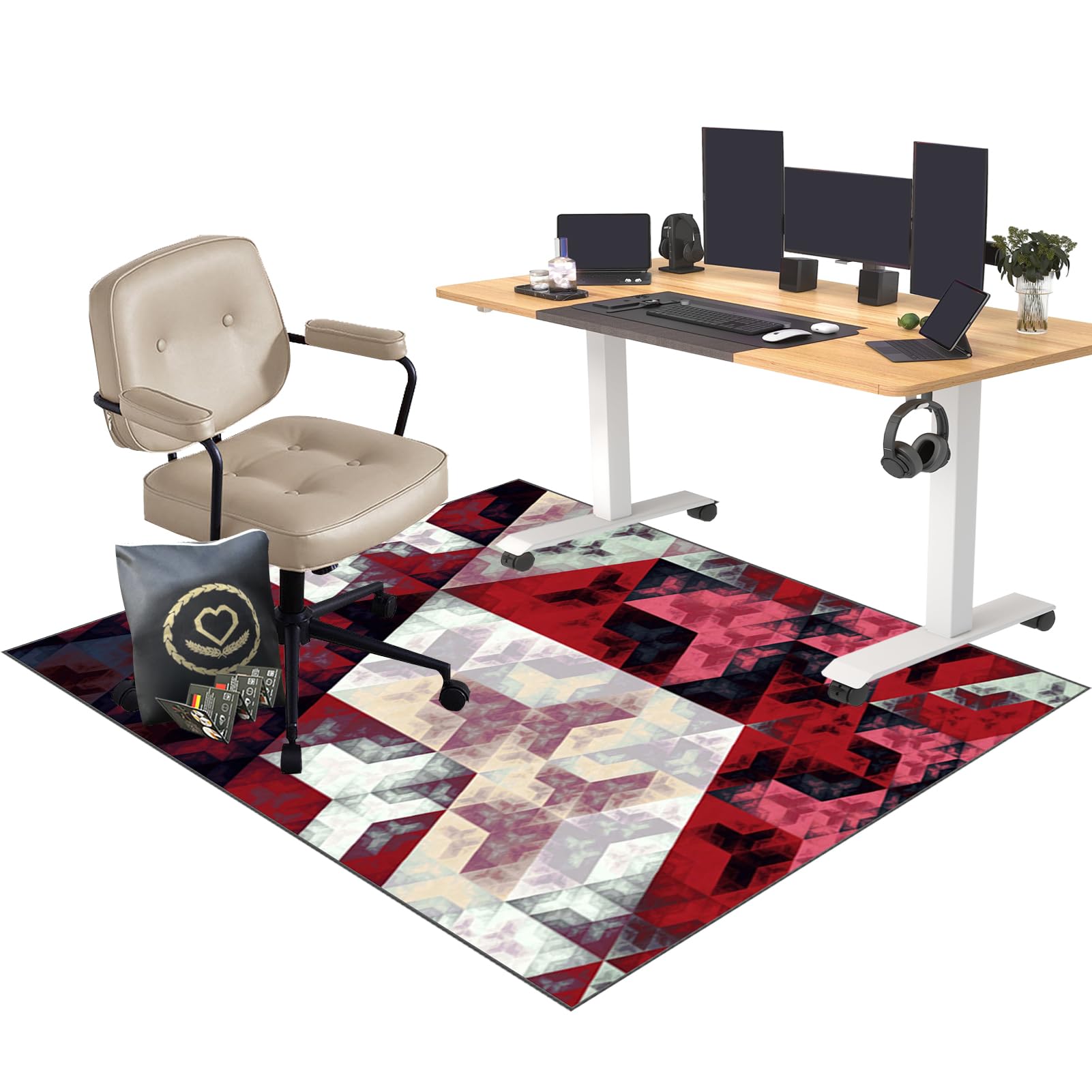 CCTSA 130 x 150 cm Office Chair Mat for Carpeted and Hard Floor | Multi-Purpose Carpet Protector | Gaming Chair Mat | Anti-Slip Low Pile Carpet Mats for Home Office | Floor Protectors for Chairs