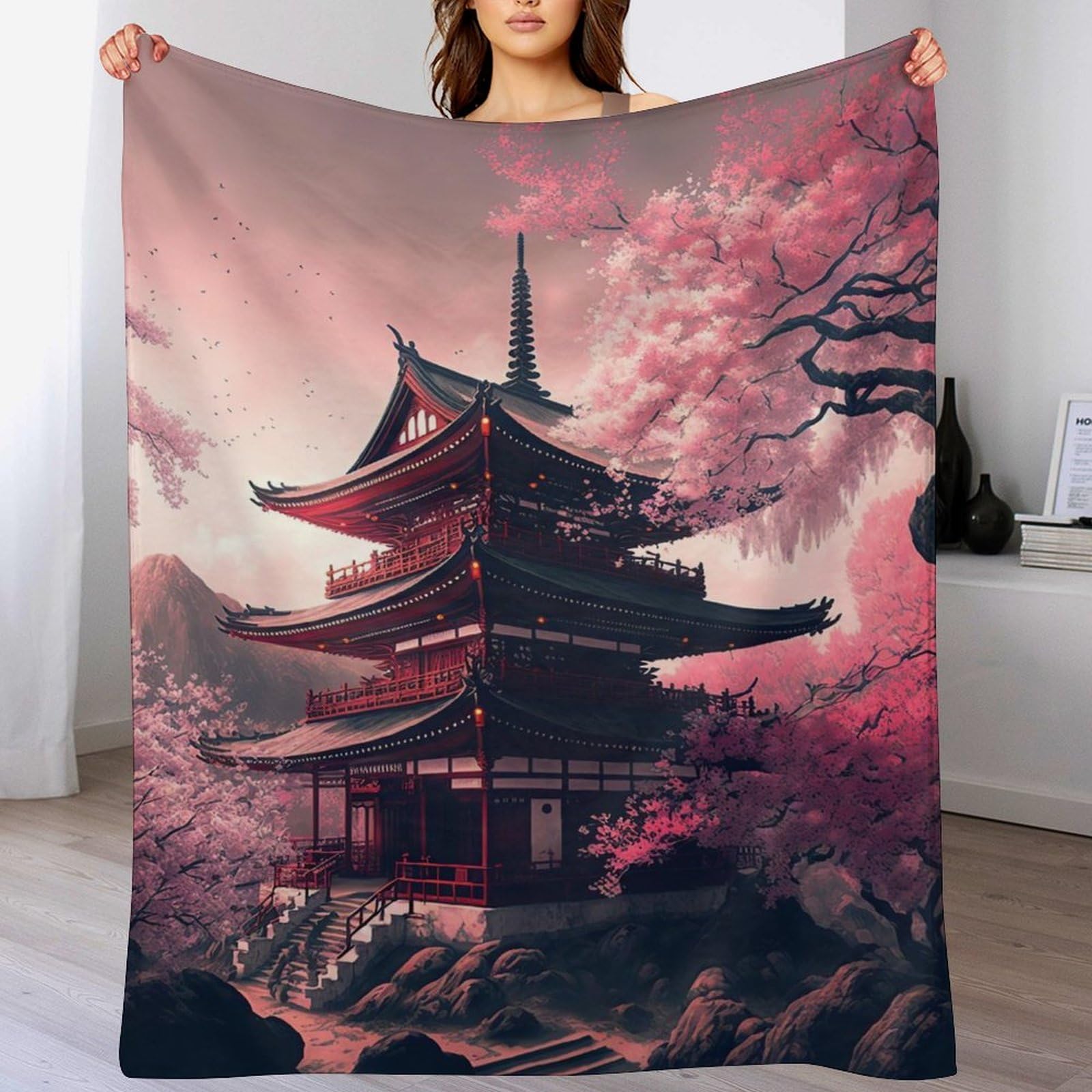 Couverture Japanese Temple : finis les plaids rêches qui ne couvrent pas les pieds