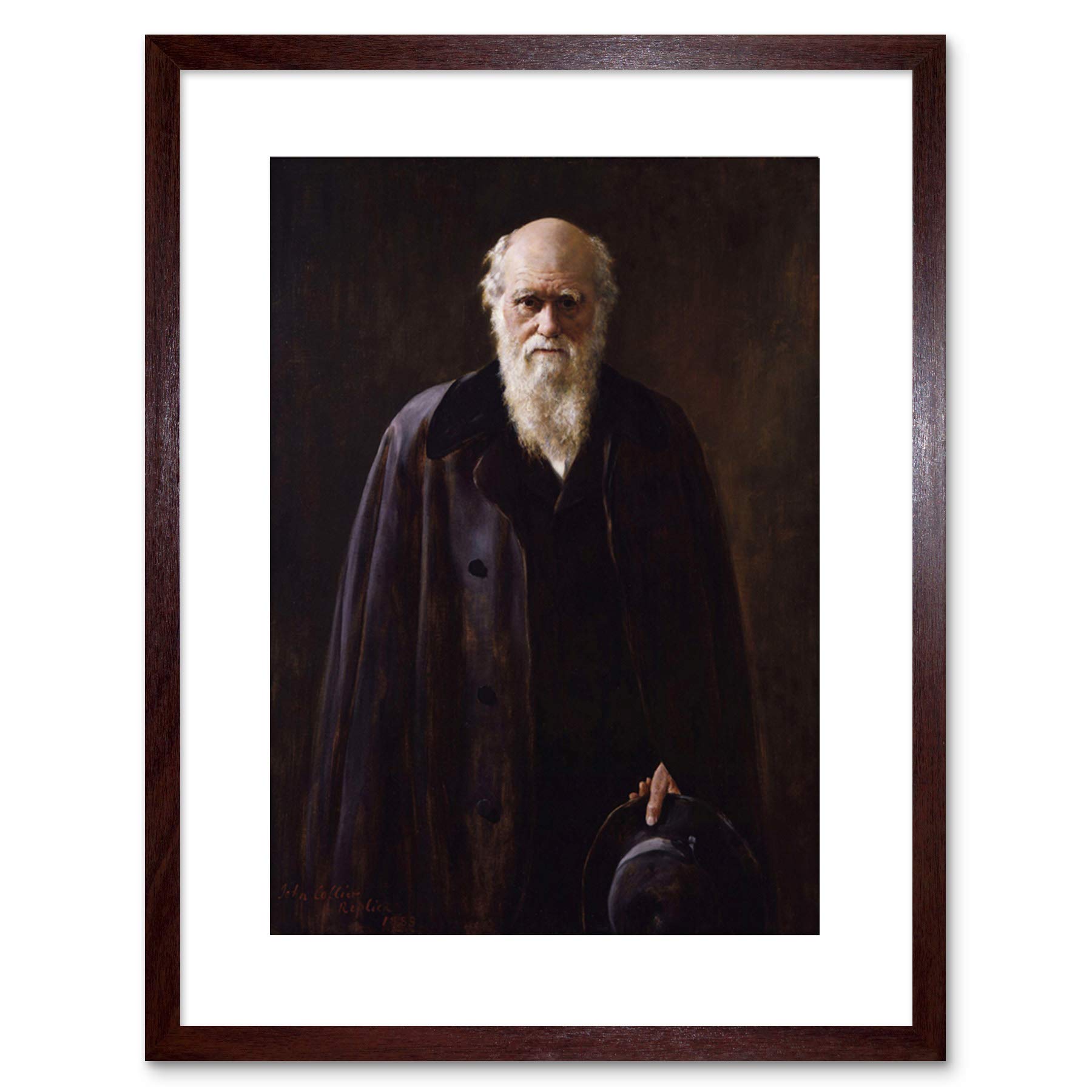 Wee Blue Coo COLLIER PORTRAIT SCIENTIST CHARLES DARWIN SMALL FRAMED ART PRINT F97X13264