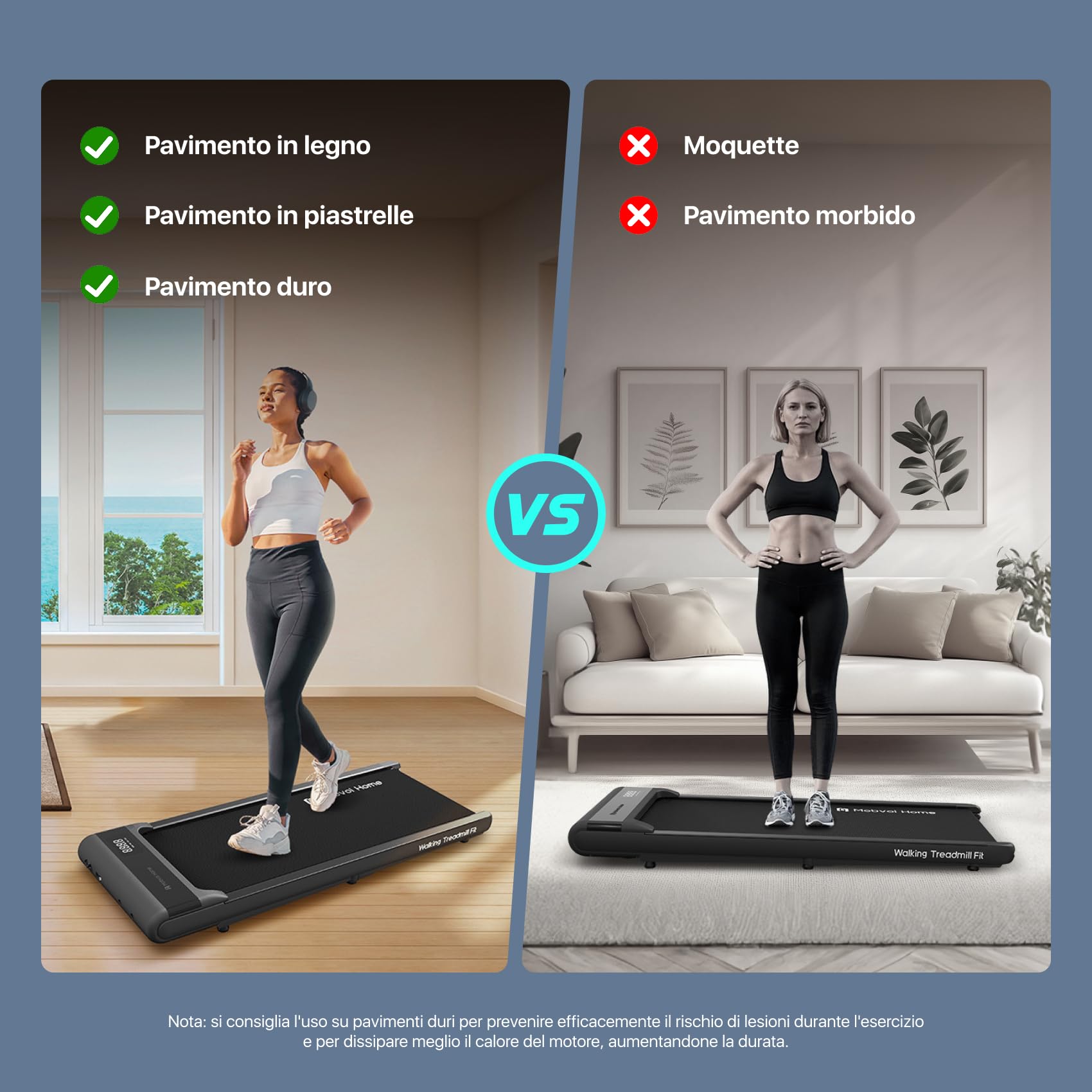 Mobvoi Walking Pad Tapis Roulant Intelligenza AI sotto la scrivania Portatile 2 in 1 per casa e ufficio Camminata Jogging Macchina da corsa, APP TicSports, telecomando Facile da riporre 6 km/h 120 kg