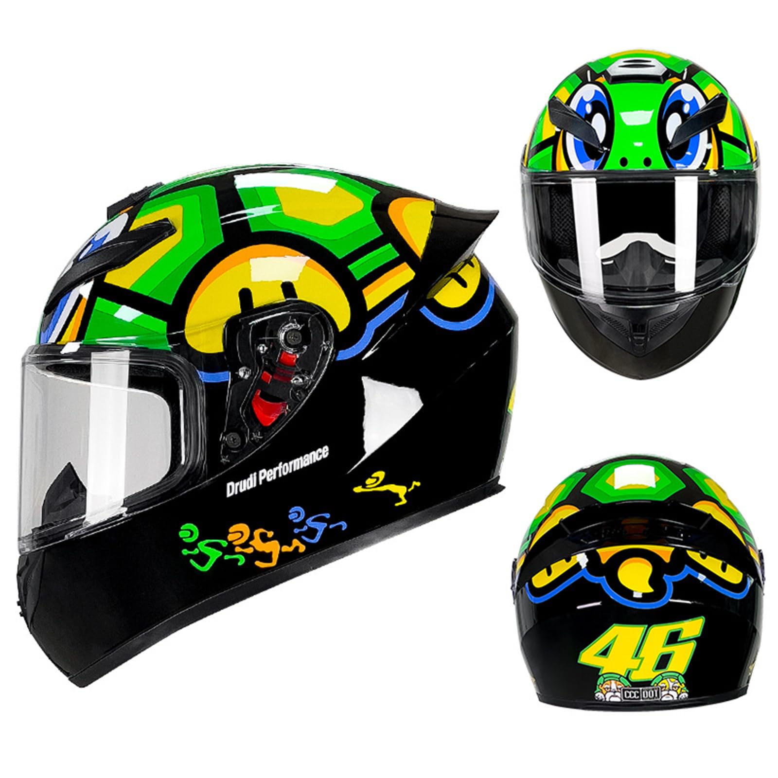 ARMAAN Casco da Moto Integrale da Corsa, caschi da Motocross, Casco di Sicurezza per Motociclisti, omologato ECE per Adulti, Lenti Resistenti all'Usura e ai Graffi,Color E-M