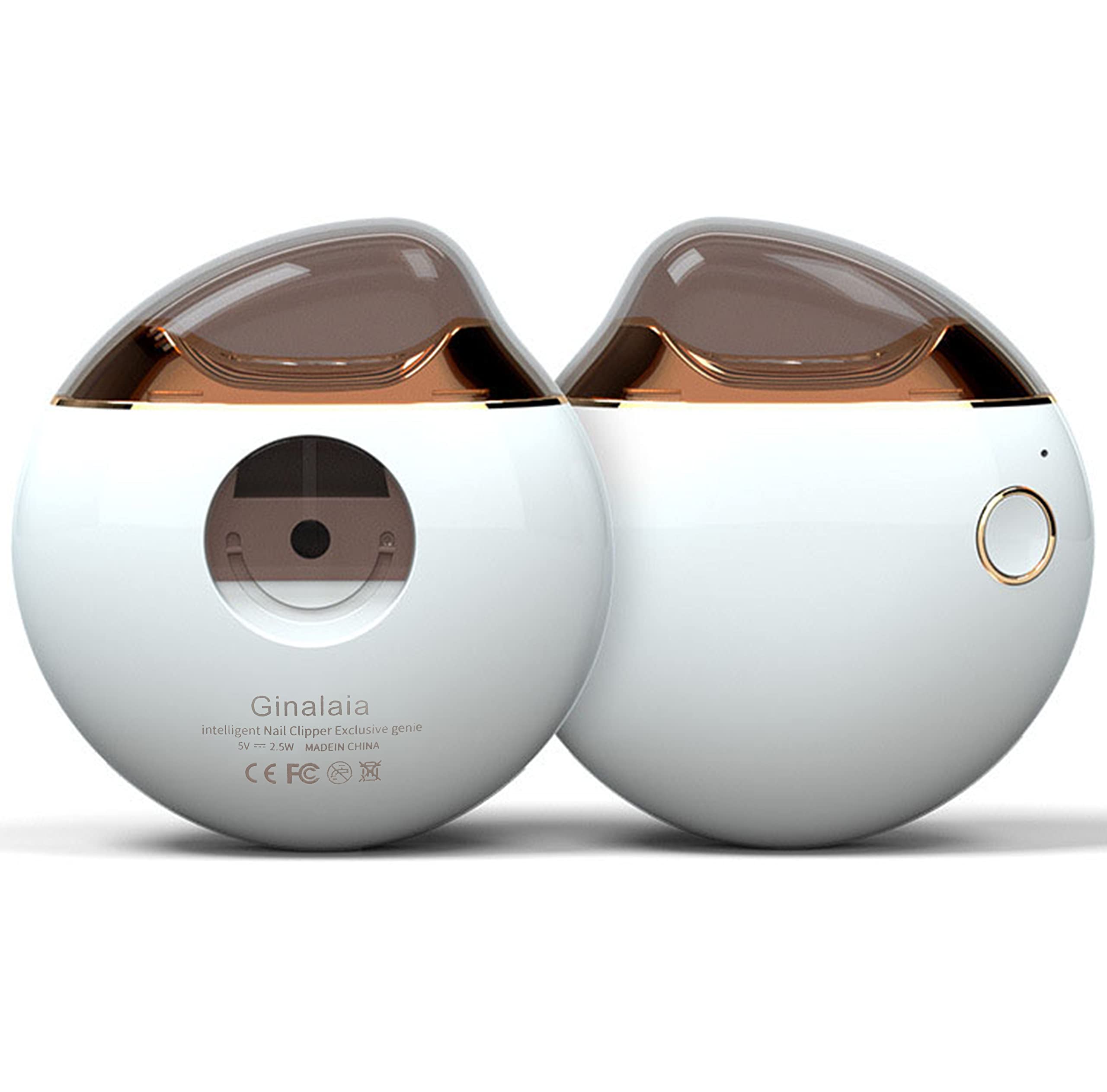 Electric Nail Clipper, USB Rechargeable Safe Electric Nail Knife and File 2 in 1 Design ，Electric Nail Trimmer with， Electric Nail Clipper for Baby,Kids, Elderly.Caregivers(Pack of 1) White