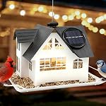 Solar Bird Feeders for Outdoors Hanging, Heavy-Duty Metal Birdfeeders Outside Hanging, Wild Bird Feeders for Garden Decor, Unique Watching Gifts for Bird Lovers, Mom and Grandma