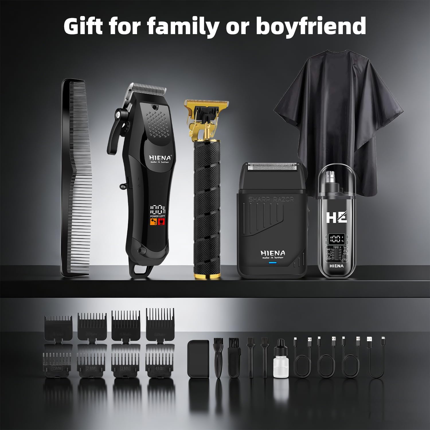 Hair Clippers for Men Professional, Barber Clippers and Trimmers Set, Cordless Hair Trimmer, Foil Shaver, Nose Hair Trimmer, Barber Kit, Haircut Kit