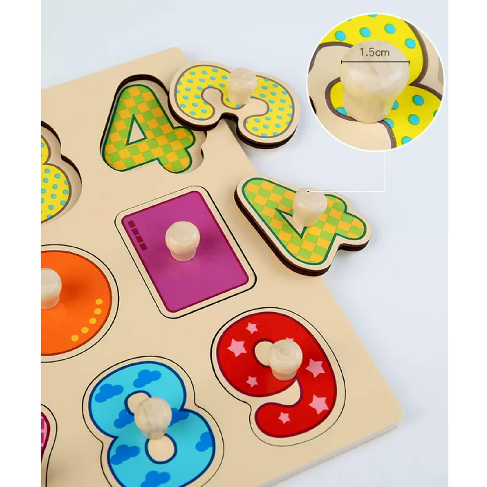 Puzzle Montessori en Bois avec Boutons