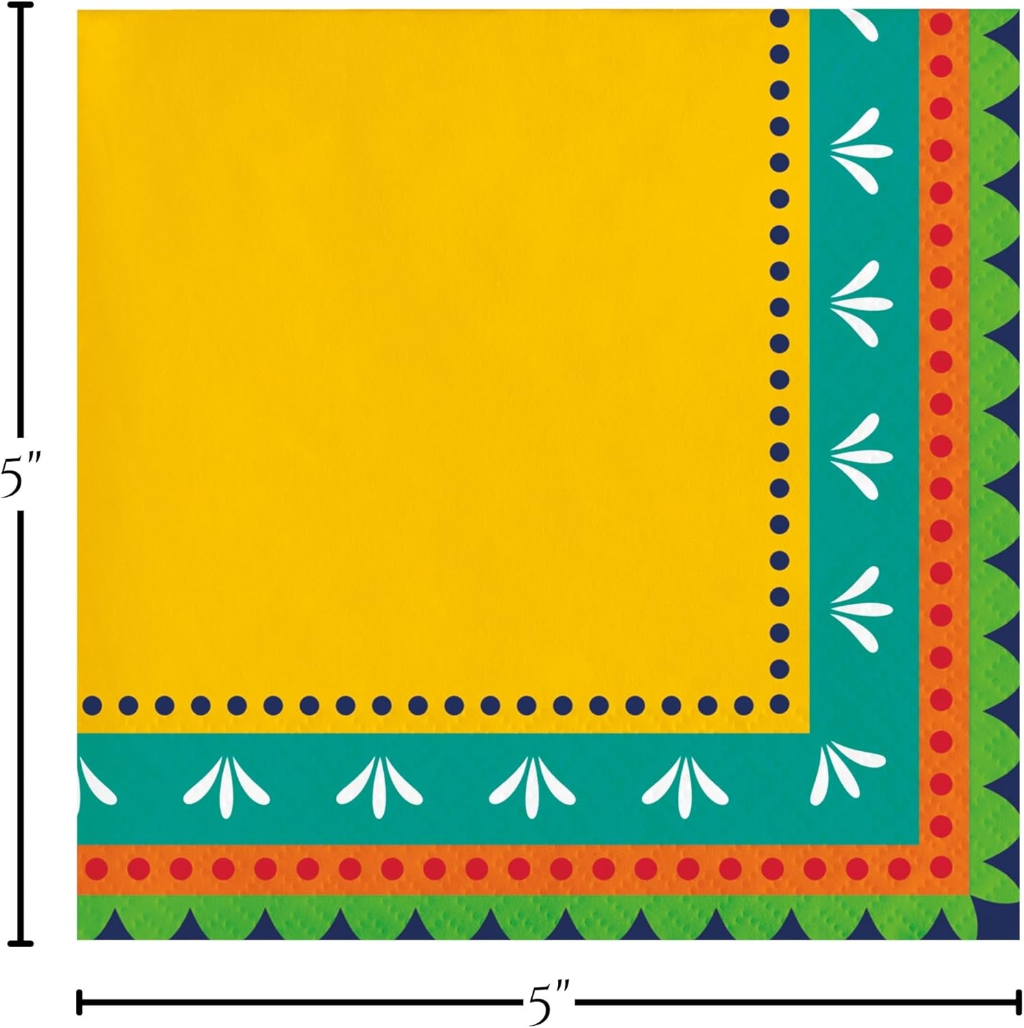Fiesta Party Supplies - Painted Pottery Paper Dessert Plates, Beverage Napkins, and Forks (Serves 16)