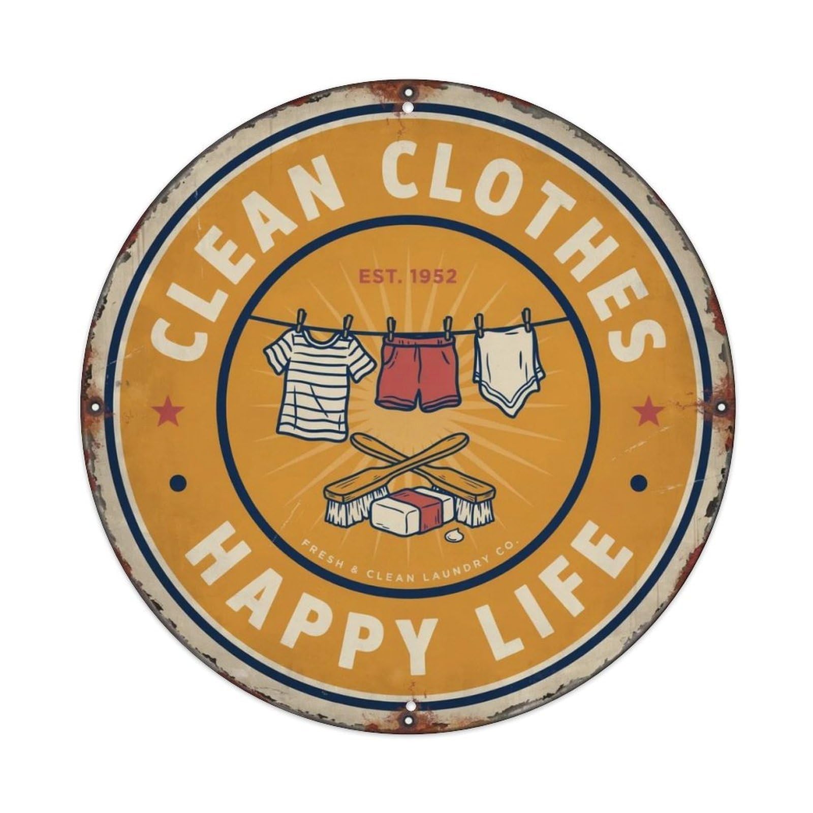Clean Clothes Retro Laundry Metal Tin Sign Plaque