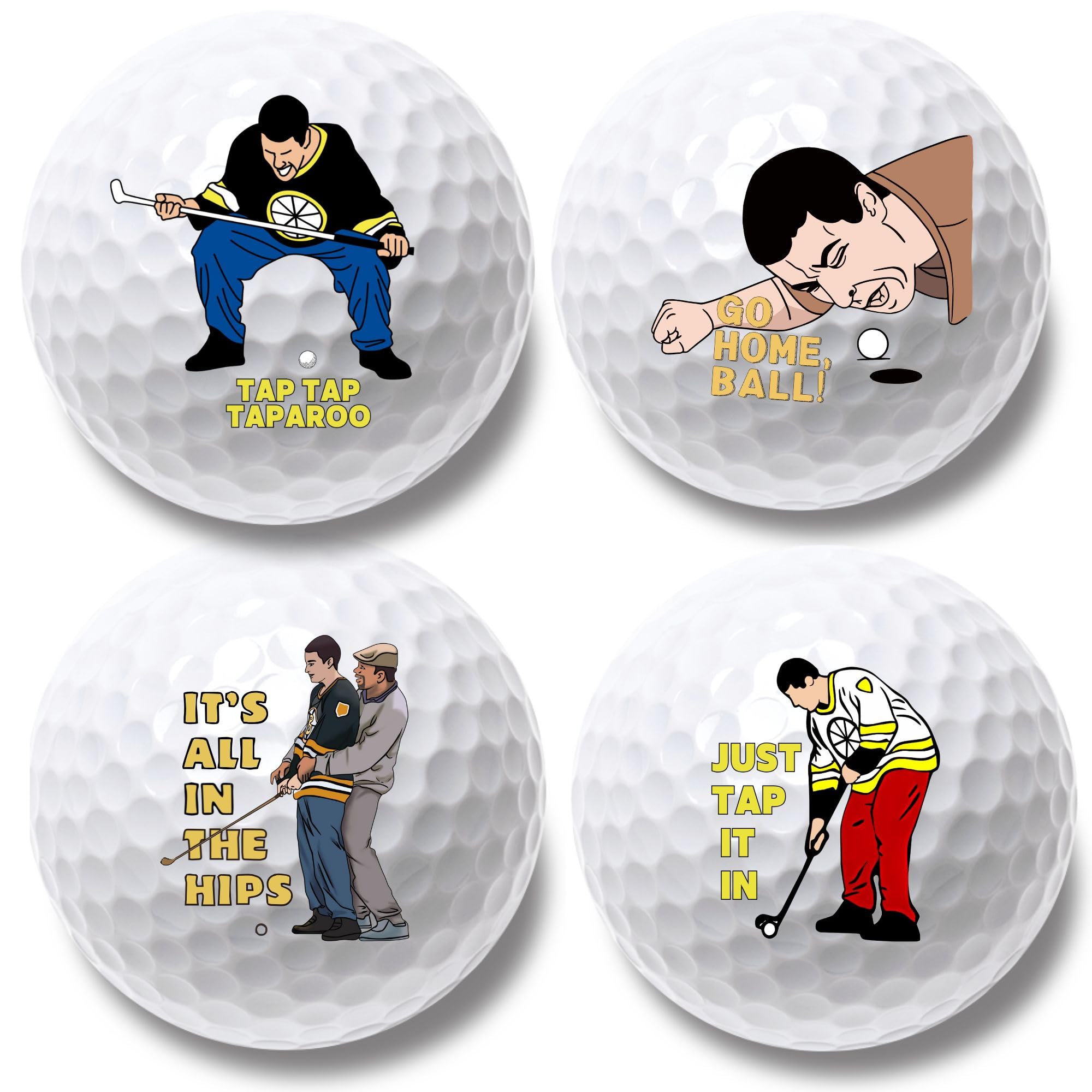 Artsotroly 4 Pcs Funny Golf Balls for Birthday, Novelty Golfer Gift for Dad Coworkers Golfers Golf Lovers