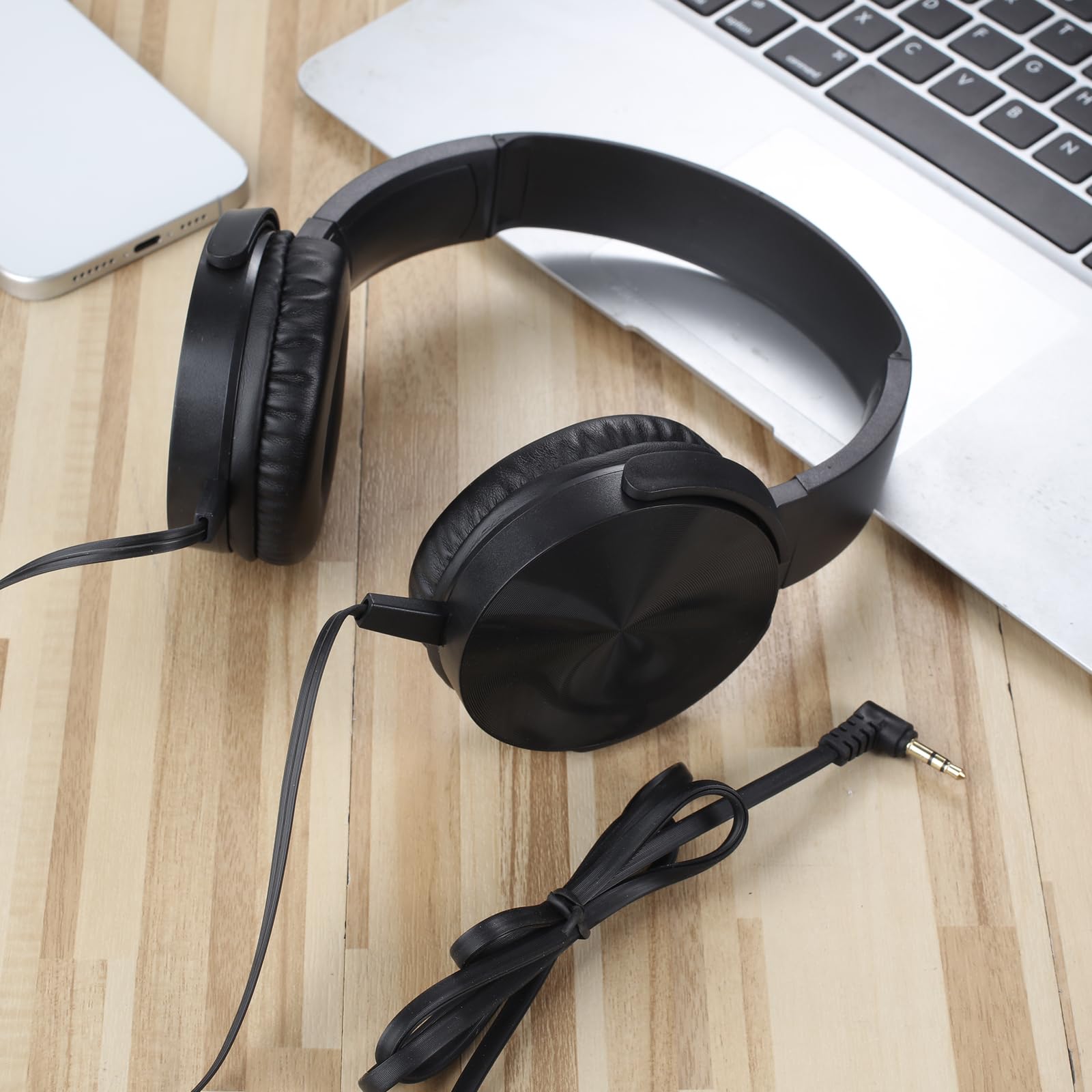 Paquete de 10 auriculares de aula a granel, auriculares duraderos con cable para estudiantes, niños, adolescentes, niños y adultos (LS450, 10 negro)