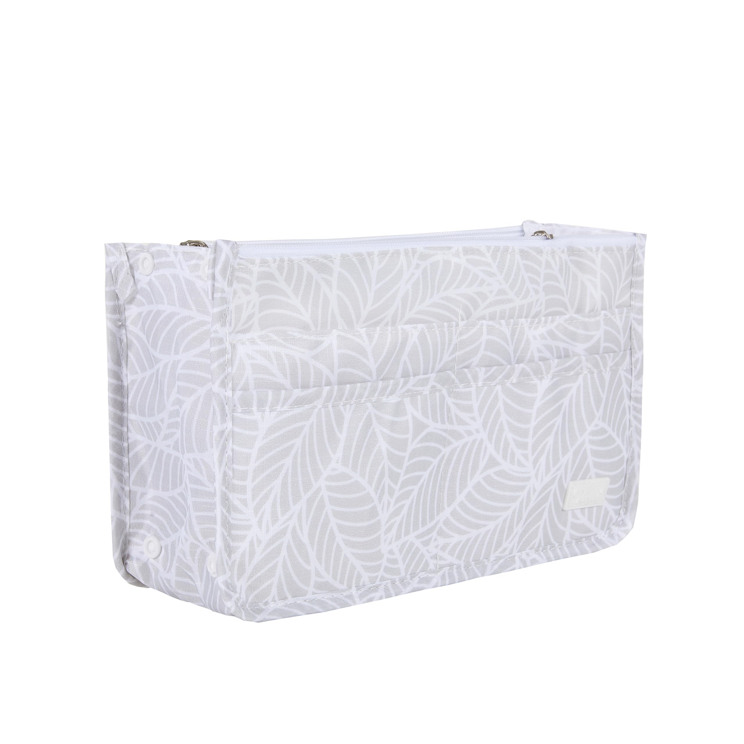 Periea 'Signature' Luxury Handbag Organiser Insert - 3 Sizes - (Grey Leaves, Medium)