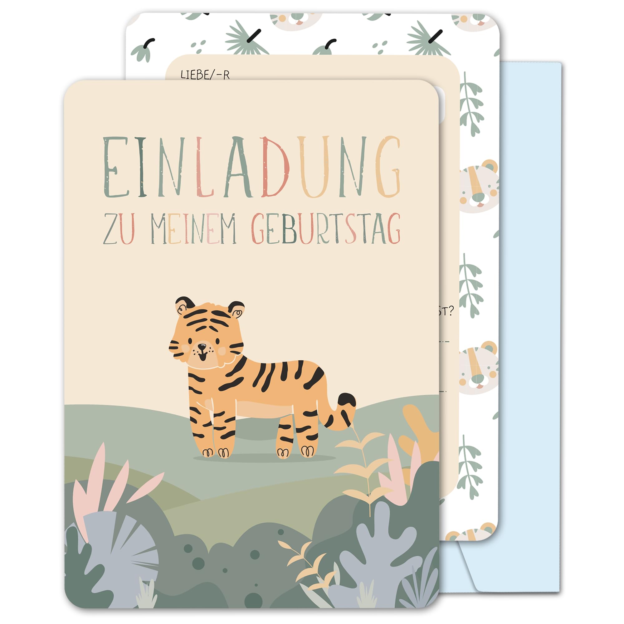 BIROYAL Einladungskarten Kindergeburtstag Mädchen & Junge, 13 Stück Geburtstagseinladungen Mädchen Junge mit Umschlägen, DIN A6-300g Papier, Hochwertige Umschläge, für Kindergeburtstag Party