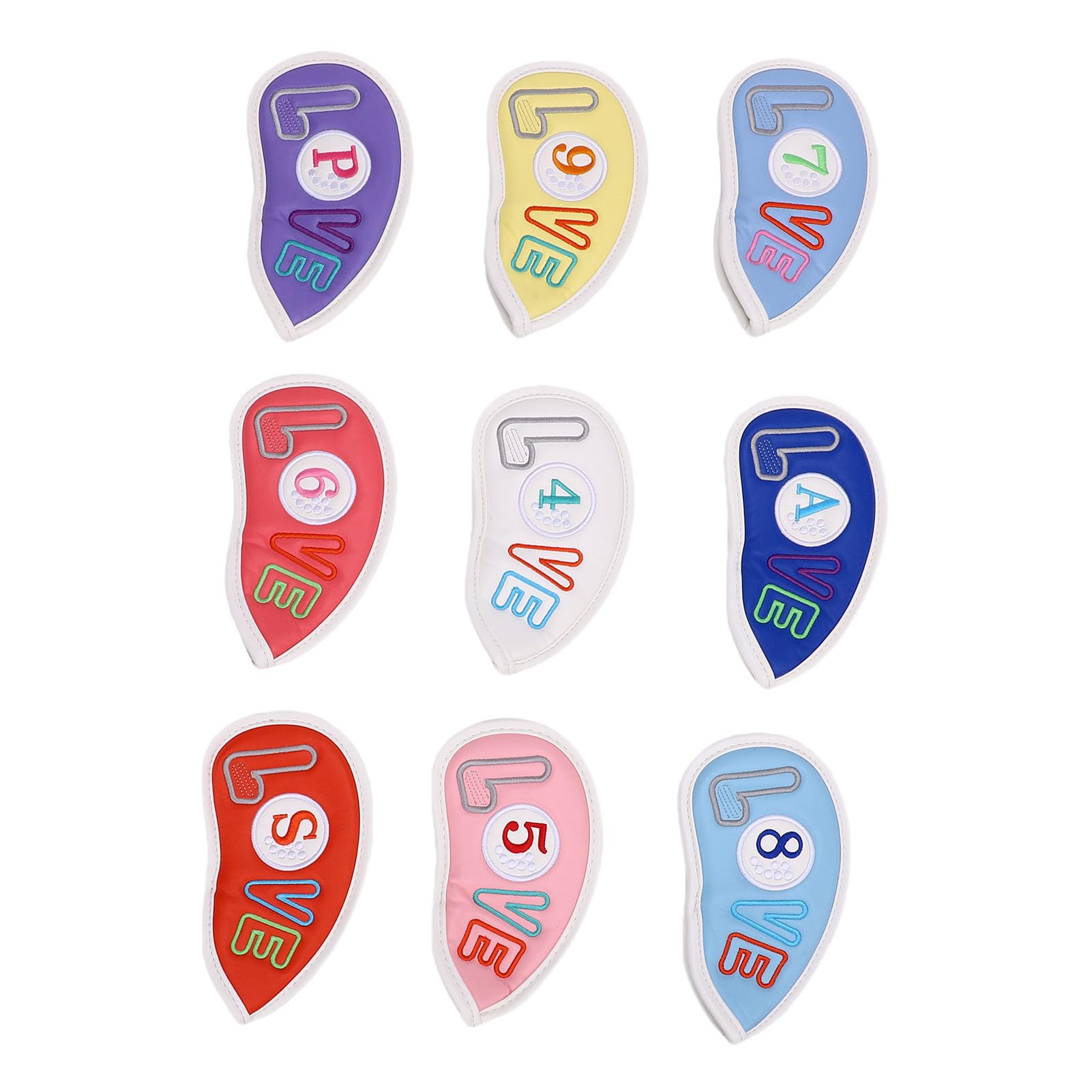 Generic Juego de Fundas para Cabeza de Hierro para Palos, Fundas Protectoras de Terciopelo Suave con Bordado Elegante para Amantes del Golf