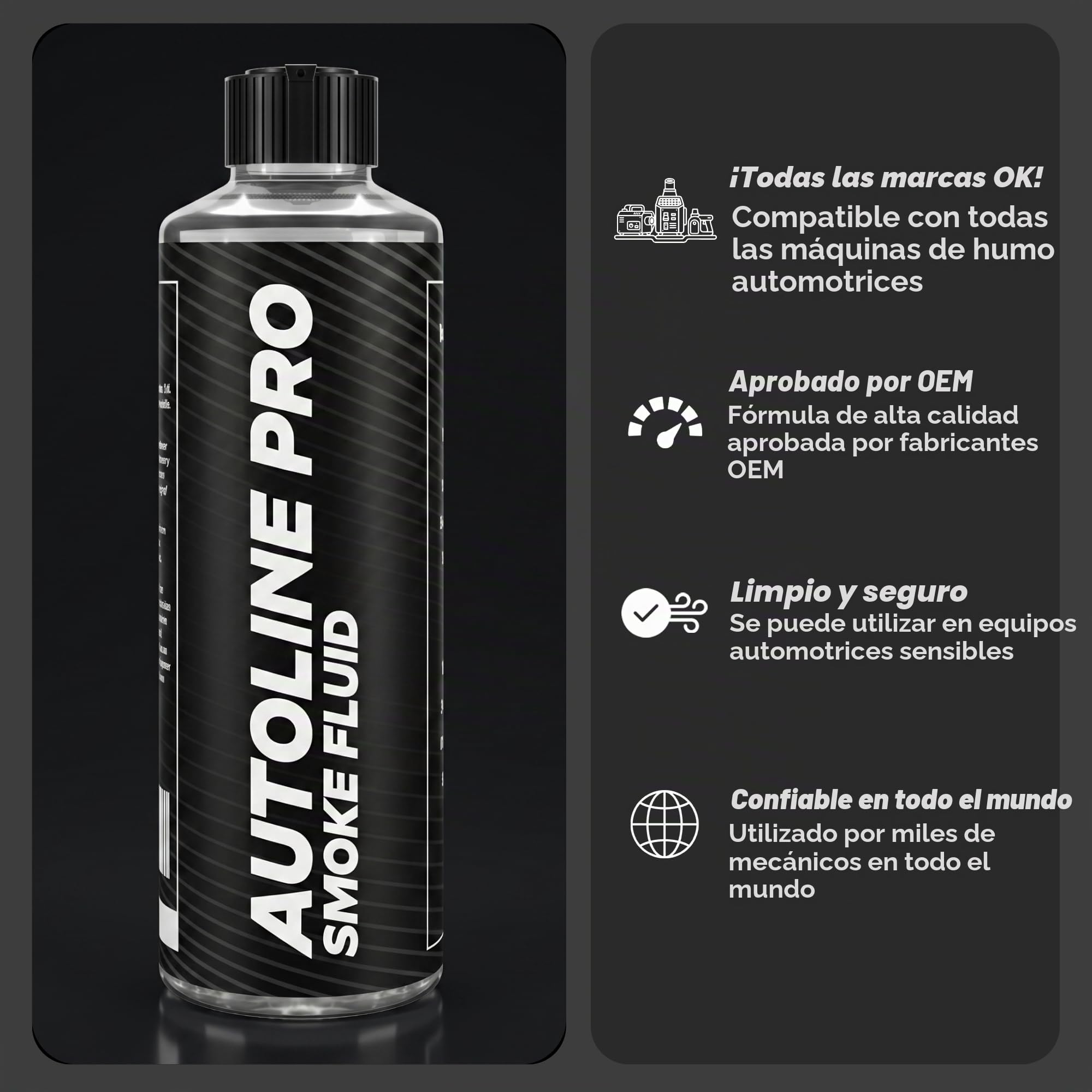 AutoLine Pro Automotive Best Ranked Clean & High-Density Smoke Fluid Solution for Smoke Machines (EVAP, Vacuum, and More) [Not for Ventus]