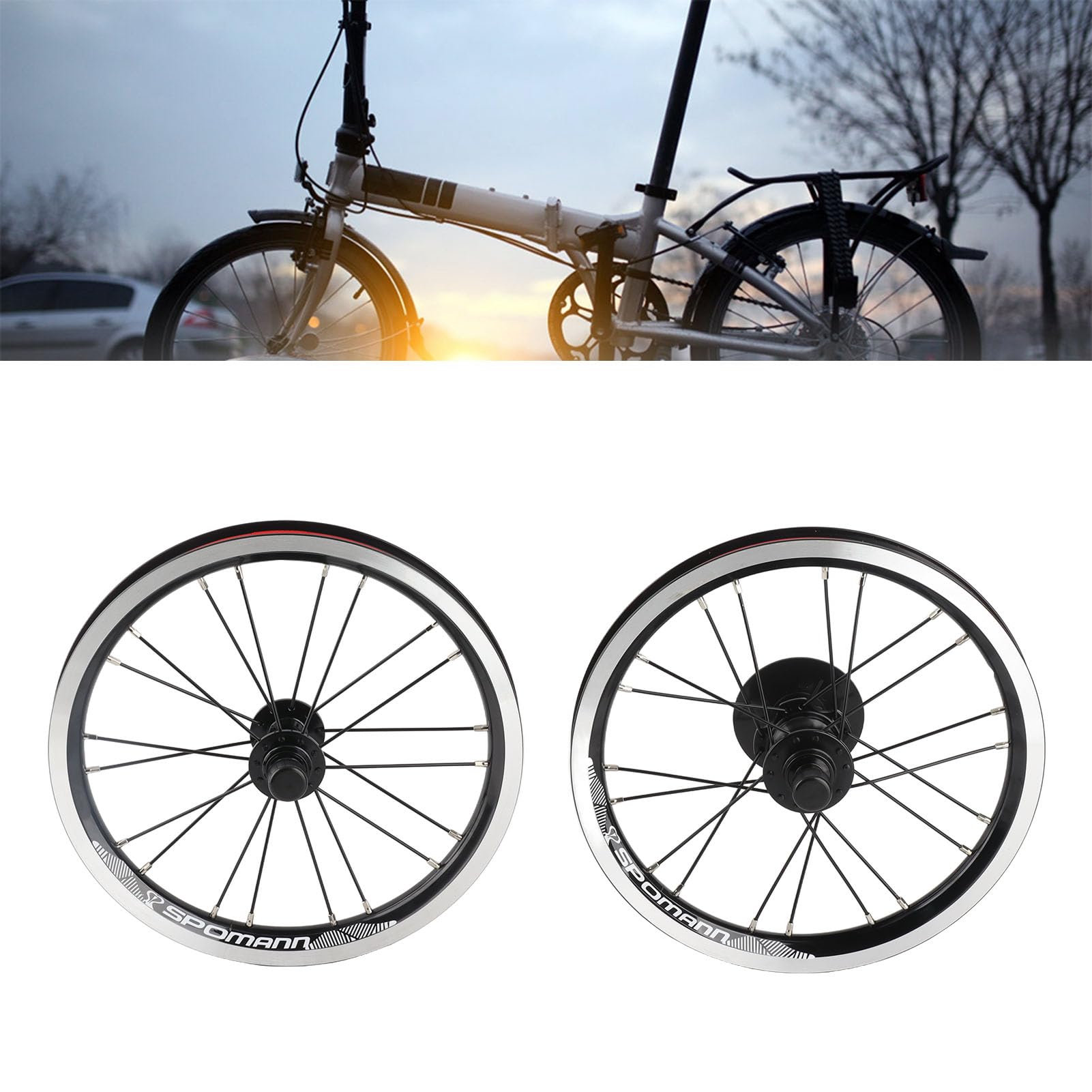 Amazon | 折りたたみ自転車用 ホイールセット 9T 14インチ Vブレーキ
