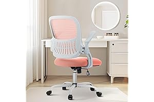 Sweetcrispy Pink Ergonomic Desk Chair for Dorm