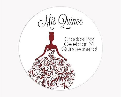 Miniatura 6 de Calcomanías de quinceañera de 40 unidades, Mis Quince, calcomanías españolas o inglesas para cumpleaños de 15 años (027-S-BG), azul gris - español