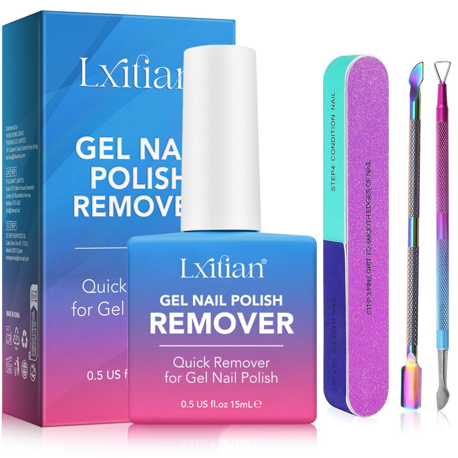 Dissolvant Vernis Semi Permanent, Disolvant a Ongles Semi Permanent, Remover Vernis Semi Permanent, S'enlève et Facilement Sans Papier D'aluminium, Trempage ou Emballage, et Sans Abîmer les Ongles
