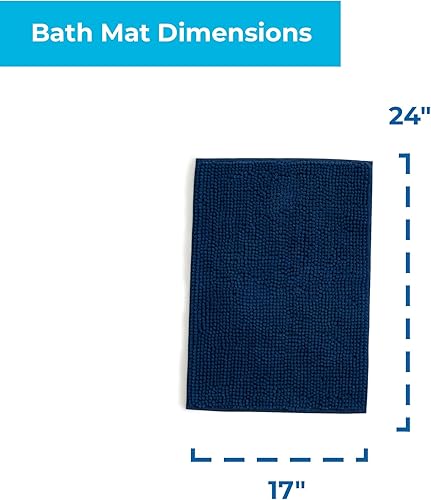 Miniatura 2 de Linenspa Juego de alfombras de baño de felpilla, 3 piezas, antideslizantes, absorbentes de agua, de secado rápido, lavables a máquina, alfombras de