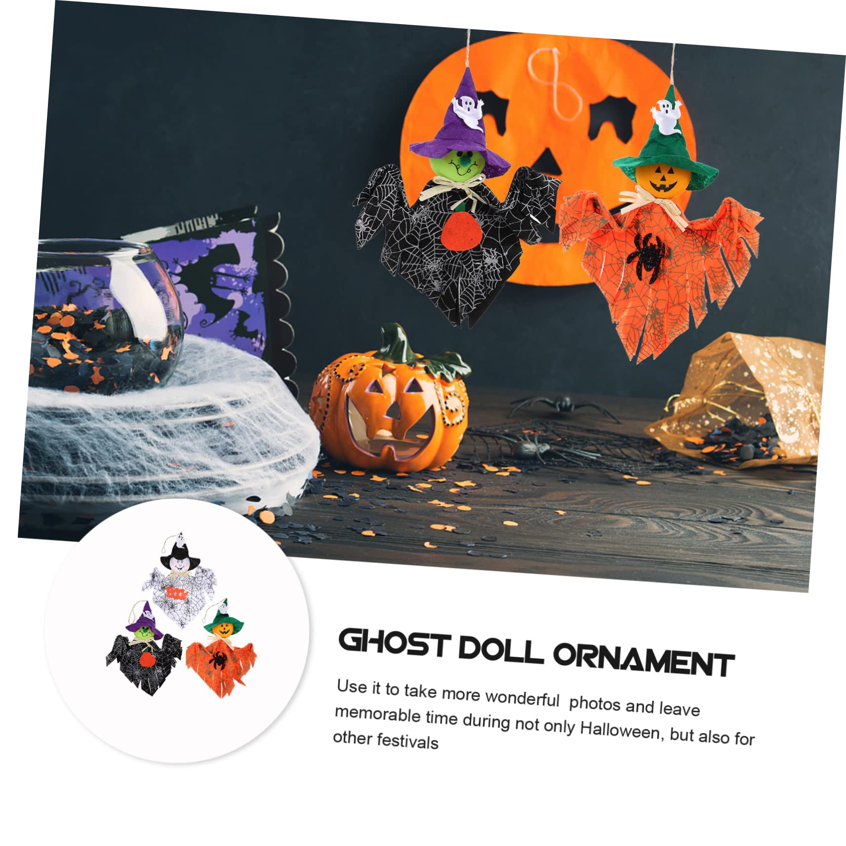 Yardwe Lot De 4 Décorations De Goules À Suspendre pour Halloween Accessoires Légers Ornements Festifs À Suspendre 3 Pièces X 4
