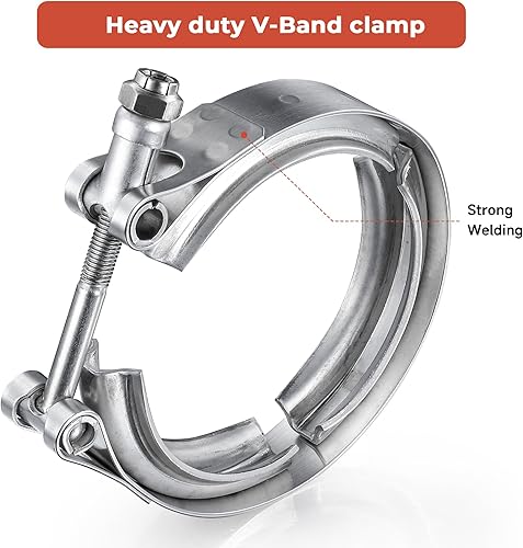 Miniatura 5 de AKIHISA Abrazadera de banda en V de acero inoxidable 304 de 3 pulgadas, para kit de brida de tubos de escape turbo de escape, accesorios de escape
