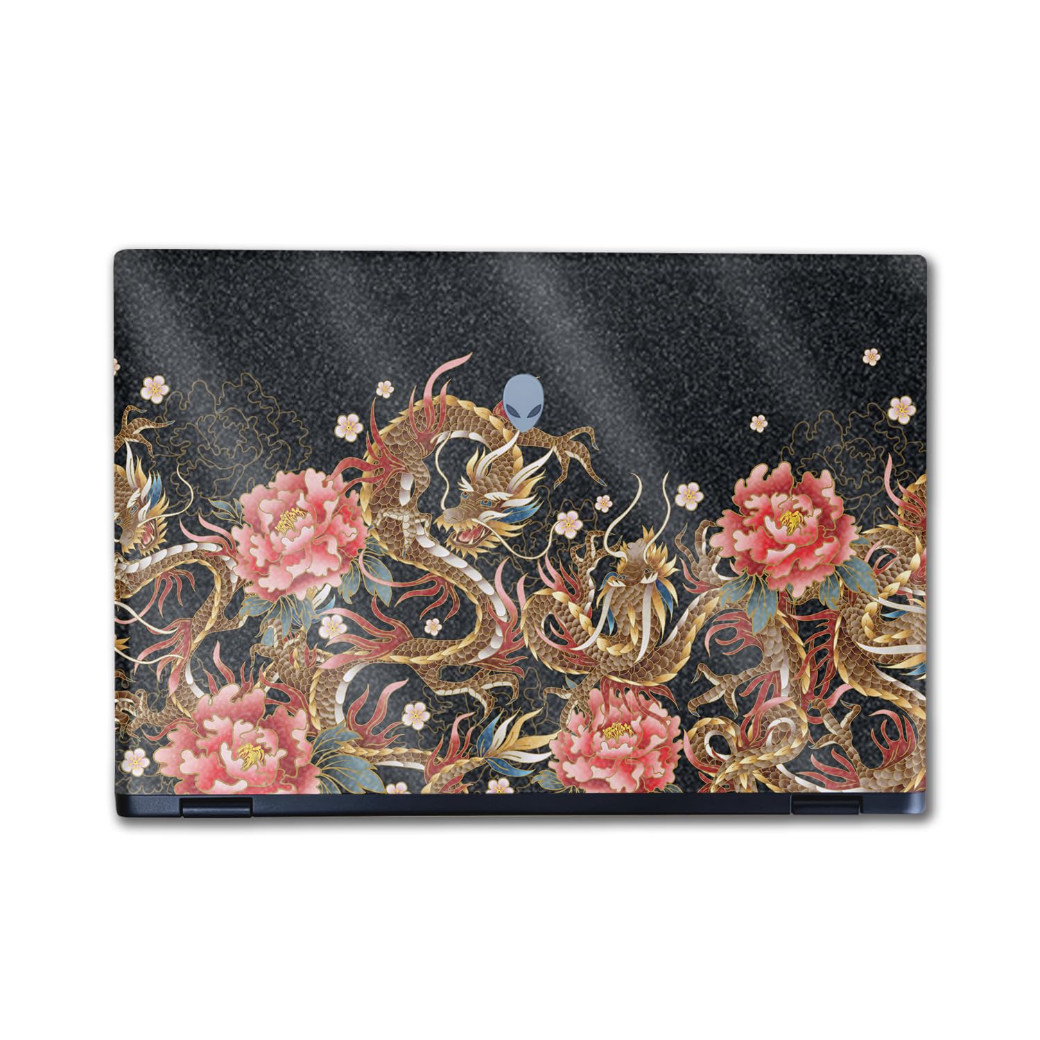 Glossy Glitter Laptop Skin Compatible with Alienware M16 R2 (2024) - Stitch Dragons - Premium 3M Vinyl Protective Wrap Decal Cover - Easy to Apply | Crafted in The USA by MightySkins
