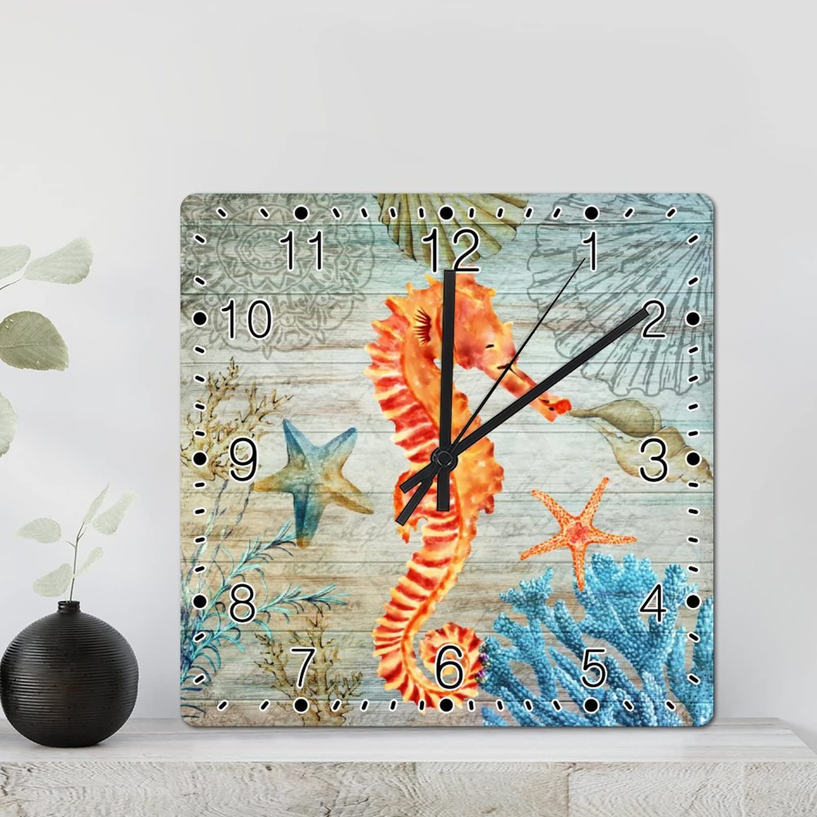 Horloge rustique hippocampe silencieuse pour résoudre les tics-tacs nocturnes